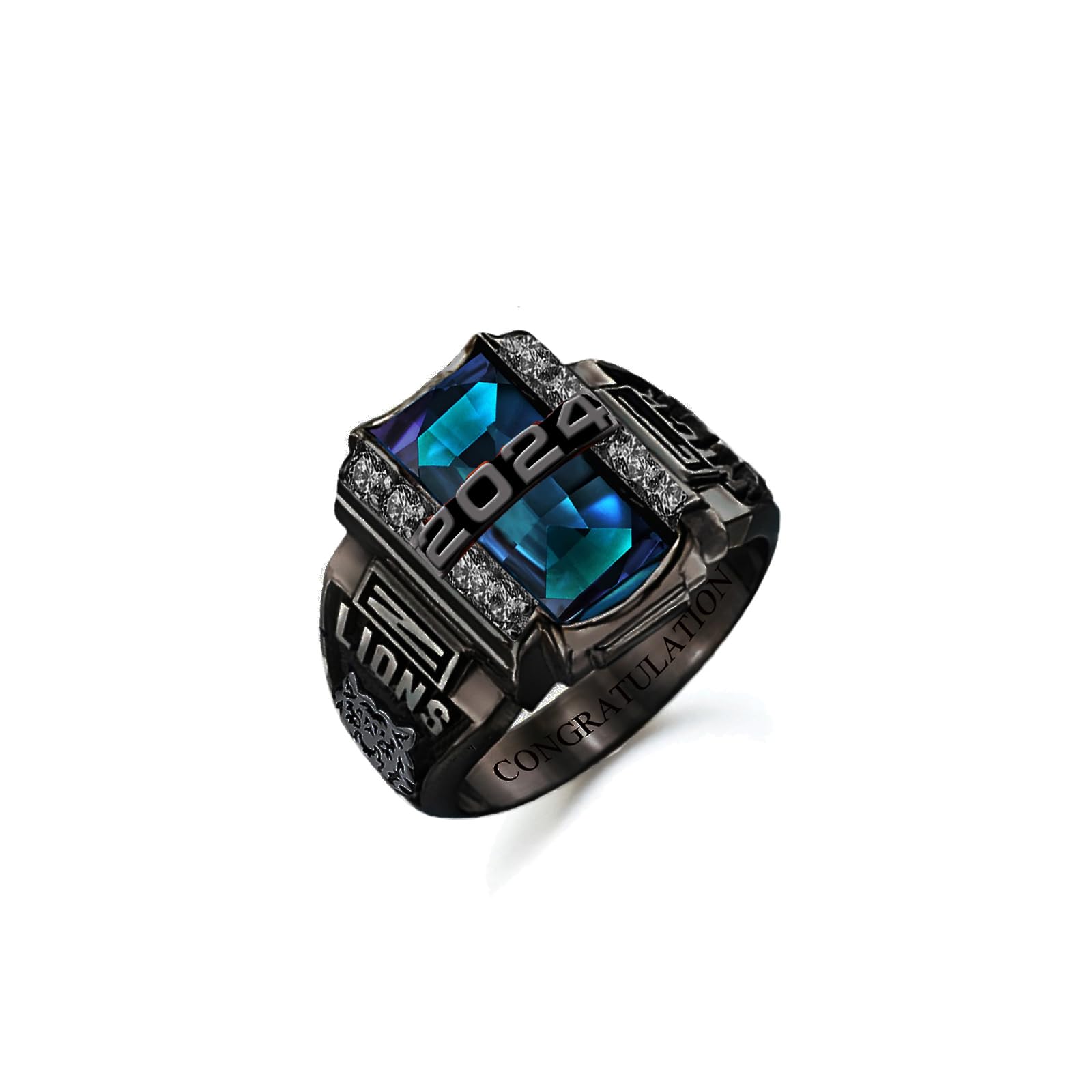 Customizable Graduation Rings for High School & College - Personalized Class of 2024 Rings in Sterling Silver, 10k, 14k or 18k Gold with Birthstone - Perfect Graduation Gift for Students & Alumni - Ideal for Commencement Ceremonies, Yearbook Photos & Alumni Reunions