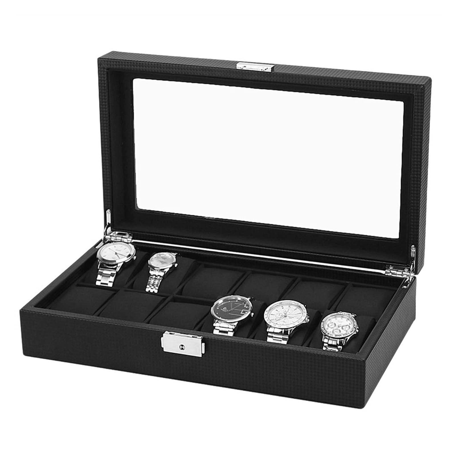 Luxury 12-Slot Watch Box - Premium Storage & Display Case for Watches | Perfect for Travel & Home Organization