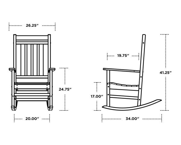 Premium Polywood Estate Rocking Chair - All-Weather Outdoor Patio Furniture - Perfect for Porch, Garden & Backyard Relaxation