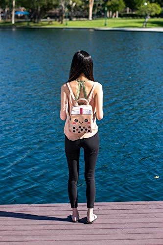 Premium Boba Faux-Leather Backpack for Women - Convertible Crossbody Bag & Shoulder Purse in Tan - Stylish & Durable for Work, Travel & College Campus Use