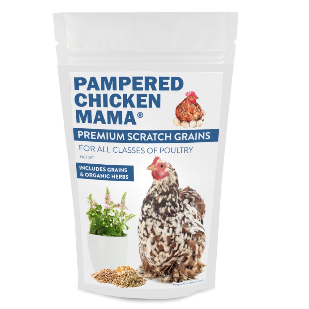 Premium All-Natural Chicken Feed for Laying Hens - High Protein & Calcium Backyard Chicken Scratch Treat - Pampered Chicken Mama Grower Feed Supplies (10lb) - Ideal for Organic Egg Production & Healthy Poultry Nutrition