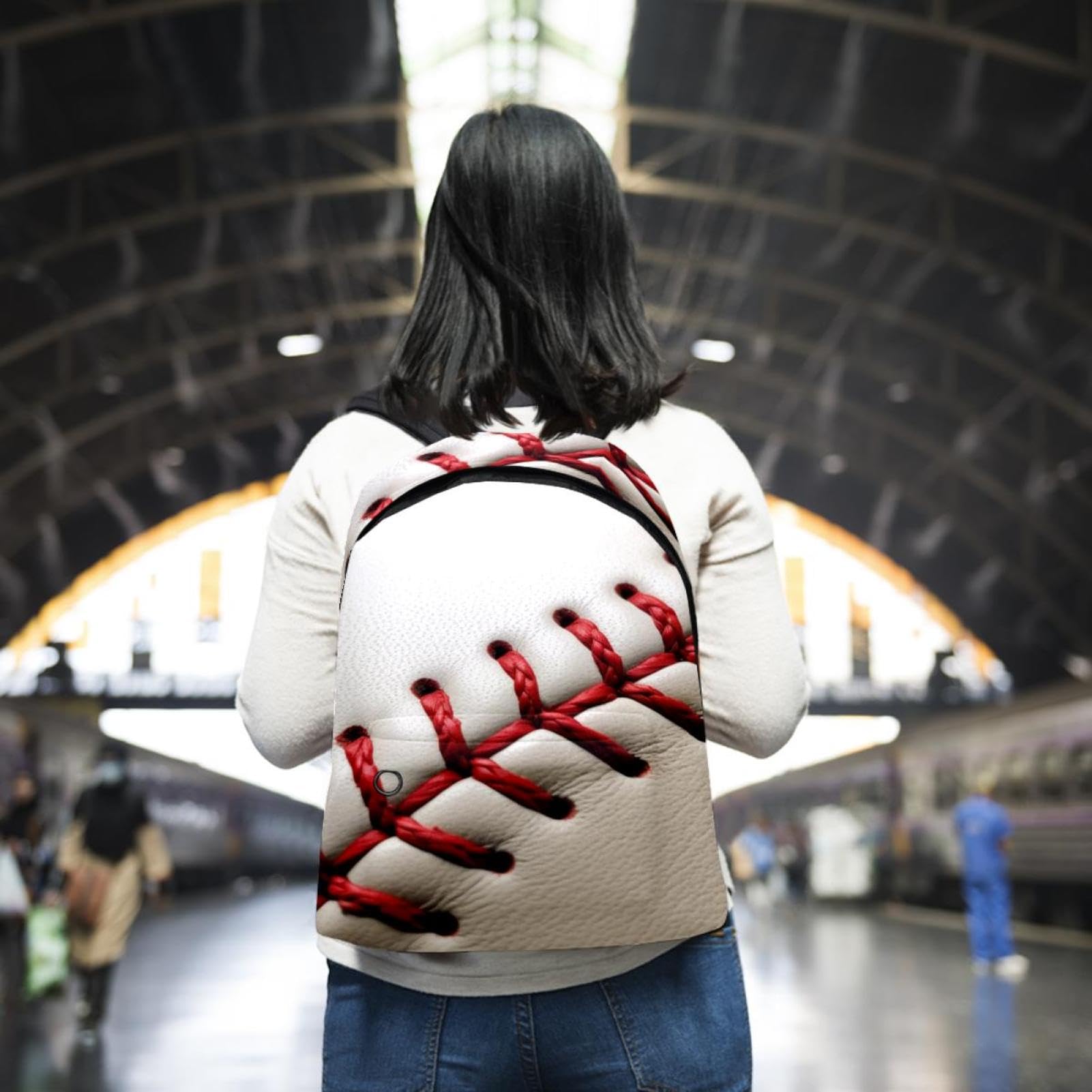 Premium Travel & Work Backpack - Durable Baseball Line Texture Design - Perfect for Commuting, Business Trips & Outdoor Adventures