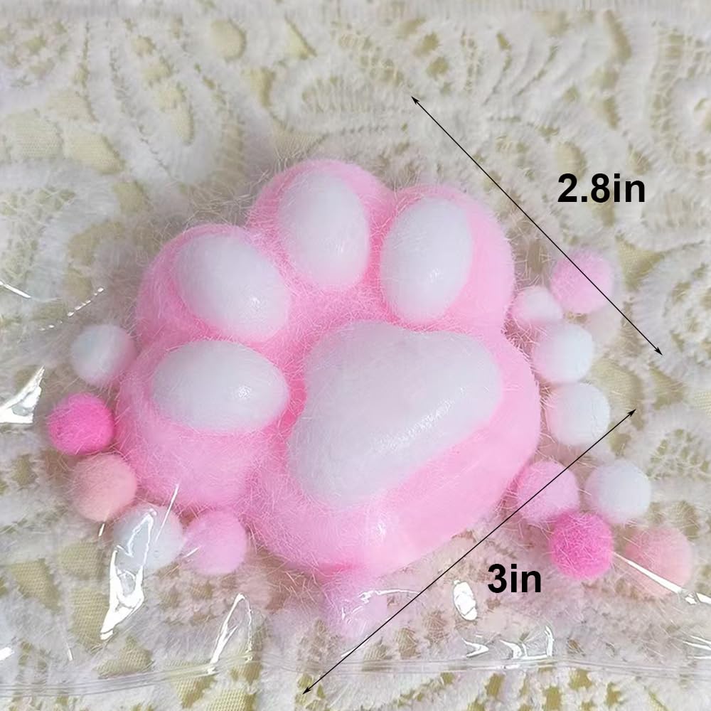 5 Pack Squishy Cat Paw Stress Relief Toys - Cute Kawaii Sensory Mochi Squishies for Kids & Adults, Soft Fidget Toys for Anxiety Relief, Party Favors & Gifts (OPP Packaging) - Perfect for Classrooms, Office Desks & Travel Stress Relief