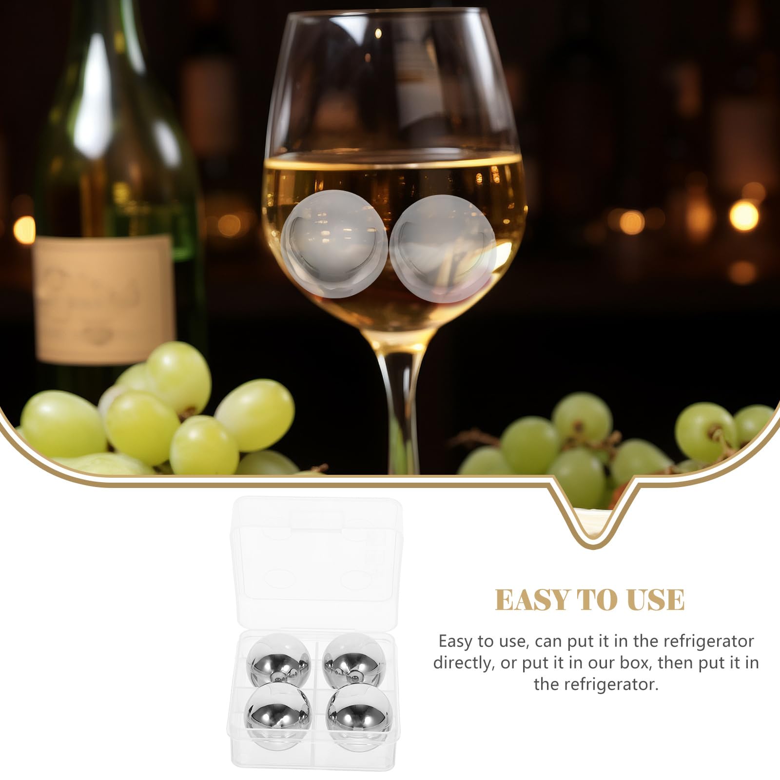 5-Piece Stainless Steel Whiskey Stones Set - Reusable Ice Cubes for Whiskey, Bourbon & Cocktails - Chill Drinks Without Diluting - Perfect for Home Bars, Parties & Gifts