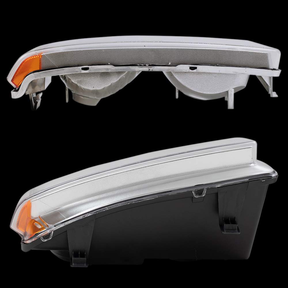 Brock Chrome Headlights & Parking Signal Lights Set - Compatible with 2003-2006 Chevy Avalanche & Silverado Pickup Trucks - High Performance Replacement for Improved Night Driving Safety