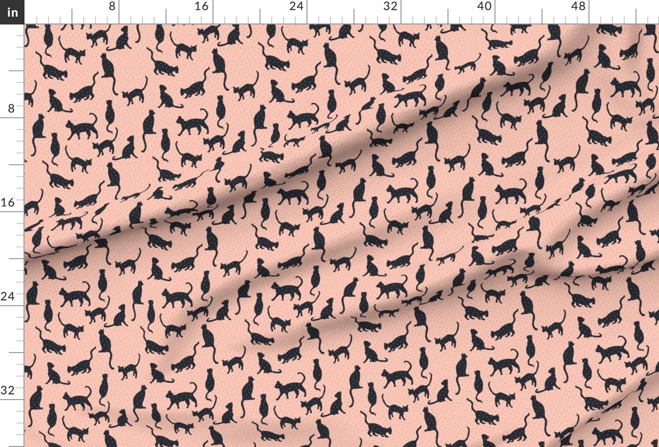 Premium Spoonflower Fabric - Adorable Kitten Cat Nursery Pink Dot Printed Upholstery Velvet Fabric by The Yard - Perfect for Home Decor, DIY Upholstery Projects & Bottomweight Apparel - Ideal for Nursery Decor, Throw Pillows & Fashion Accessories
