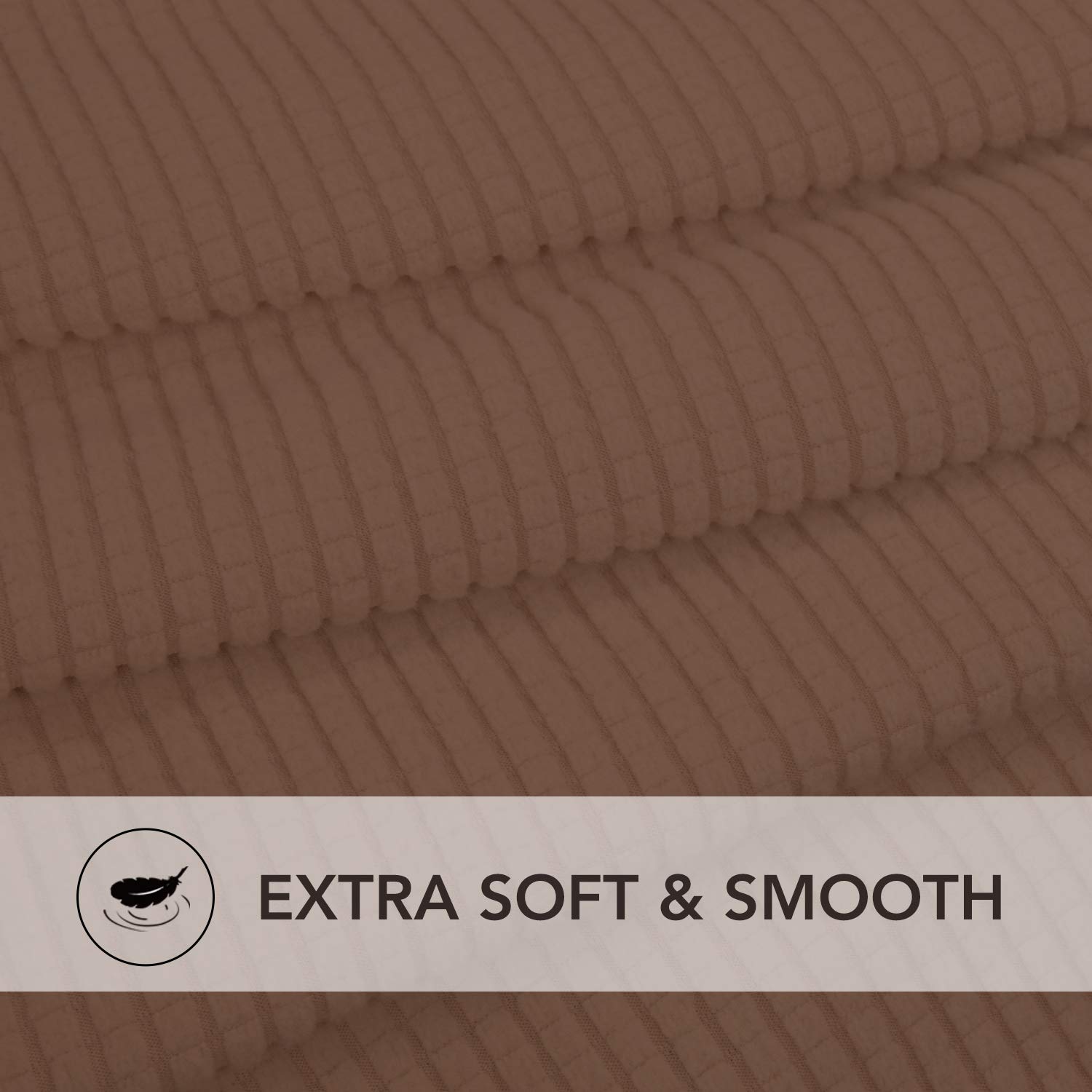 PureFit Stretch Recliner Sofa Slipcover with Pocket - Spandex Jacquard Non-Slip Sofa Cover, Washable Elastic Furniture Protector for Kids & Pets (Brown) | Perfect for Living Room, Family Room & Home Theater Seating