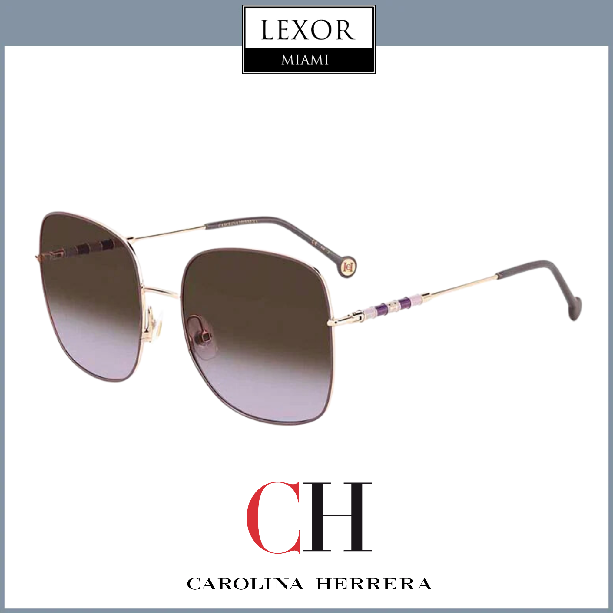 Carolina Herrera CH 0035/S 0HZJ QR 59/19 Women's Designer Sunglasses - UV Protection, Fashion Eyewear for Women, Perfect for Outdoor Activities & Beach Vacations