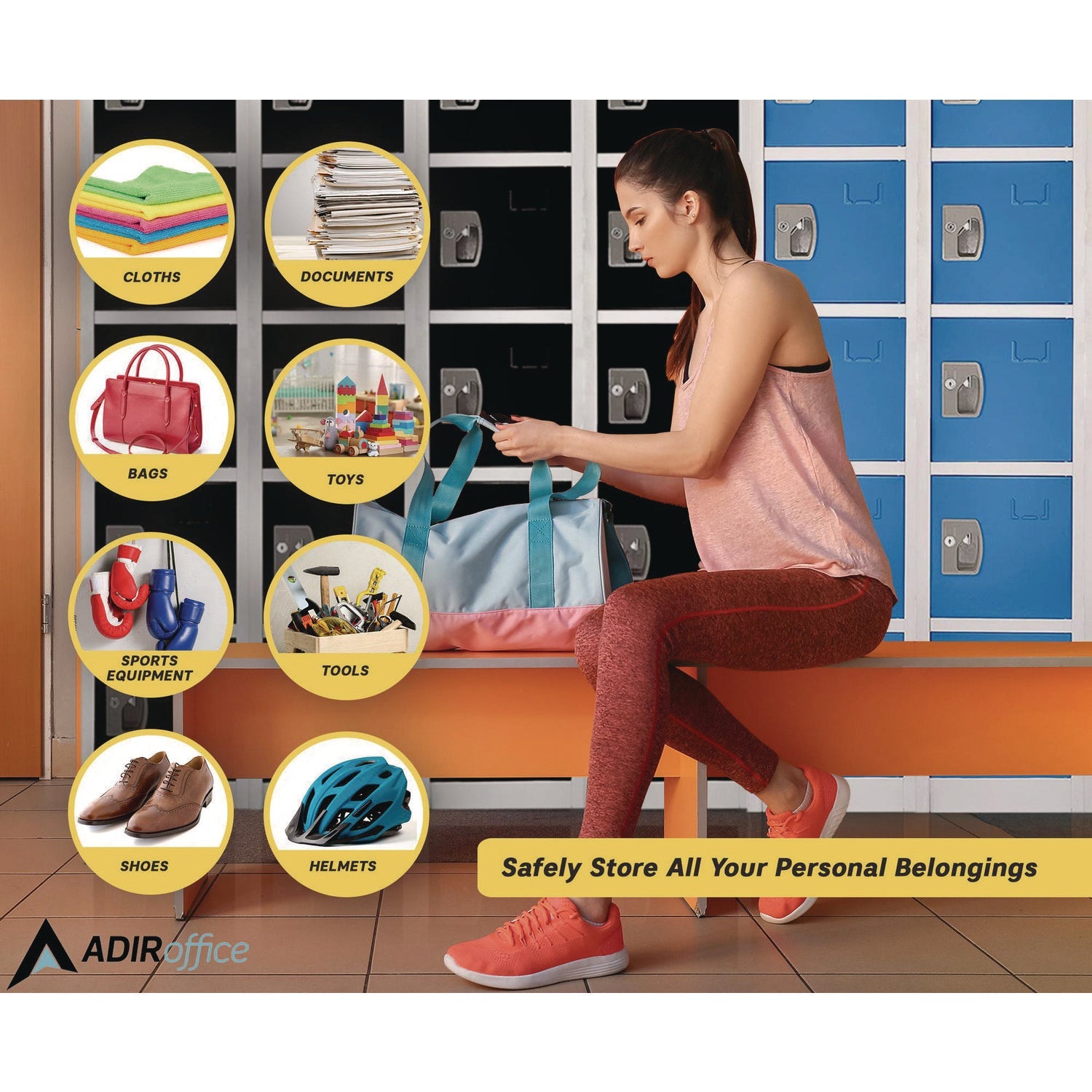 Steel Storage Locker with 6 Compartments - 12