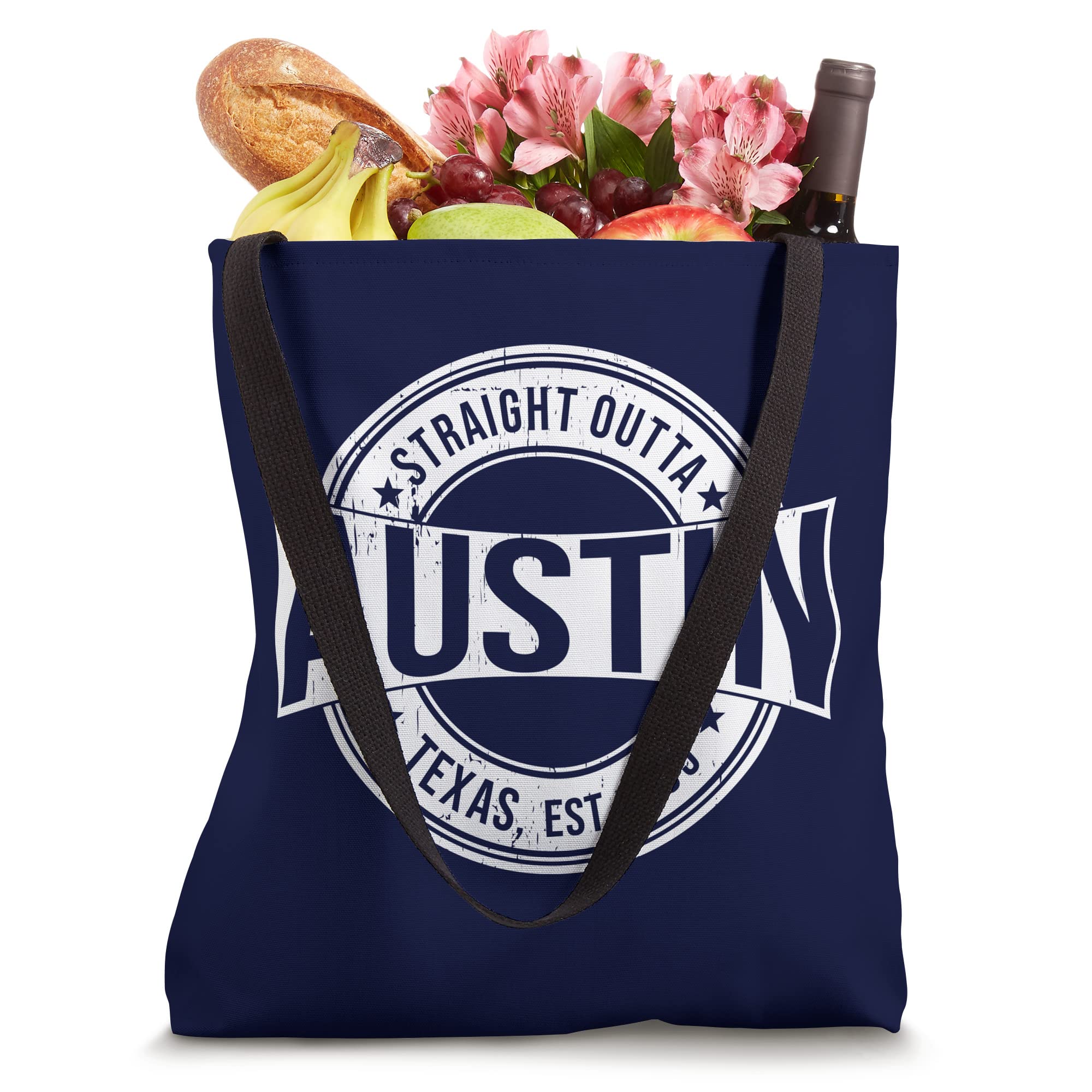 Stylish Austin Texas Tote Bag - Durable Cotton Canvas Shopper with Long Handles - Perfect for Groceries, Beach Trips & Farmers Market