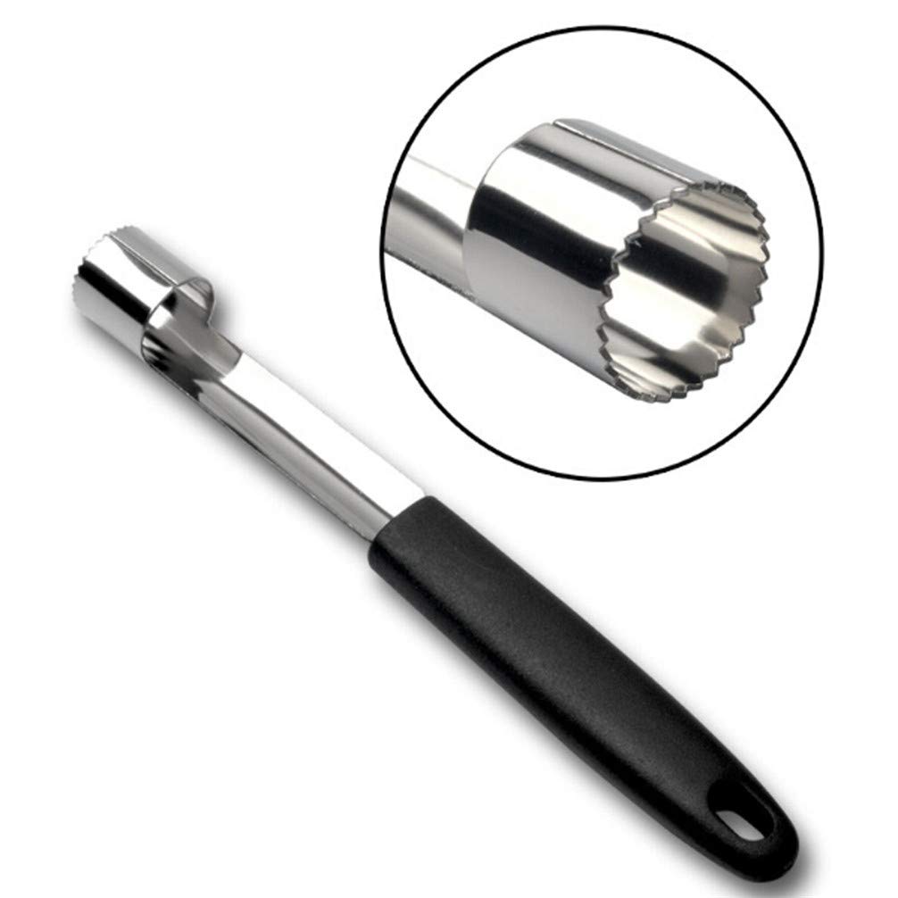Stainless Steel Apple Corer with Easy Twist Design - Efficient Fruit Core Seed Remover for Kitchen - Perfect for Baking, Cooking, and Meal Prep (Black)