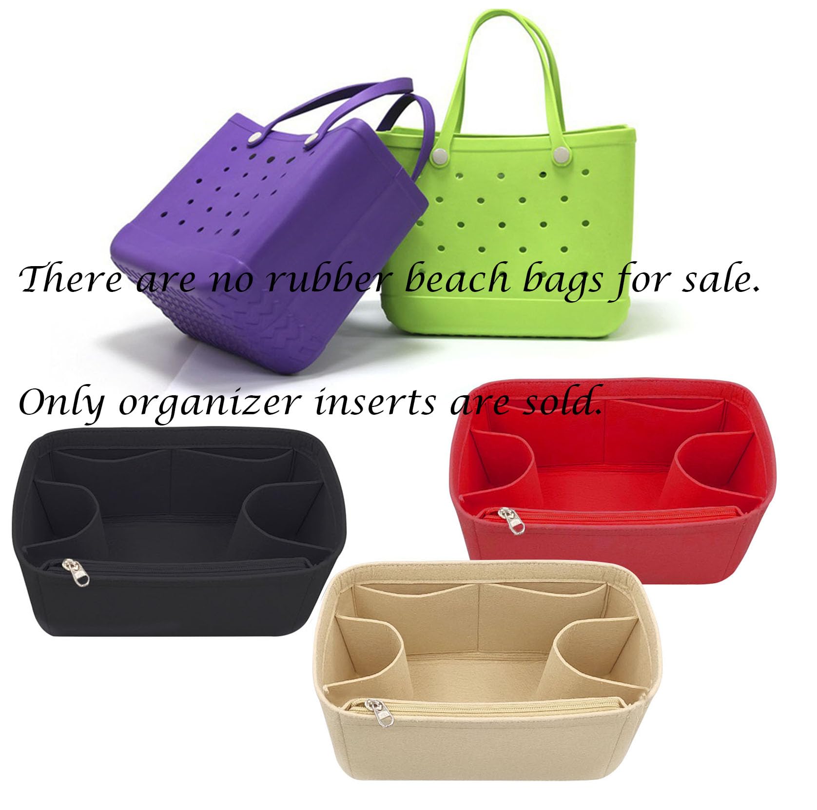 Lckaey Rubber Beach Bag Organizer - Tote Divider Pouch for Bo Bags, Travel & Pool Accessories