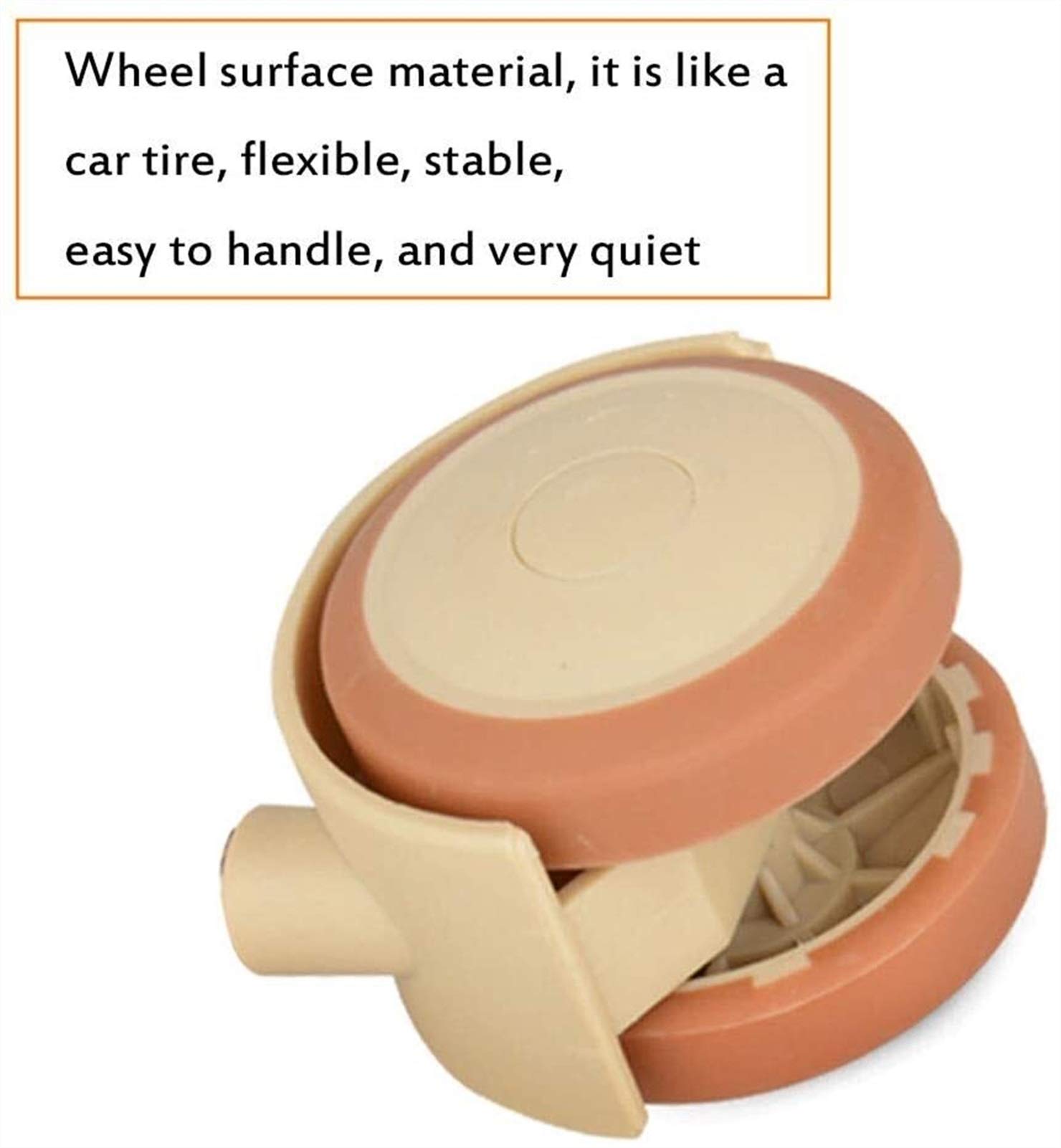 4 Pcs 1.8 Inch Swivel Plate Casters with Brake - Heavy Duty Rubber Wheels for Baby Cribs, Kitchen Carts, Furniture & Office Chairs - Noise Reducing Mute Casters (22mm) - Perfect for Nurseries, Kitchens & Home Office Use