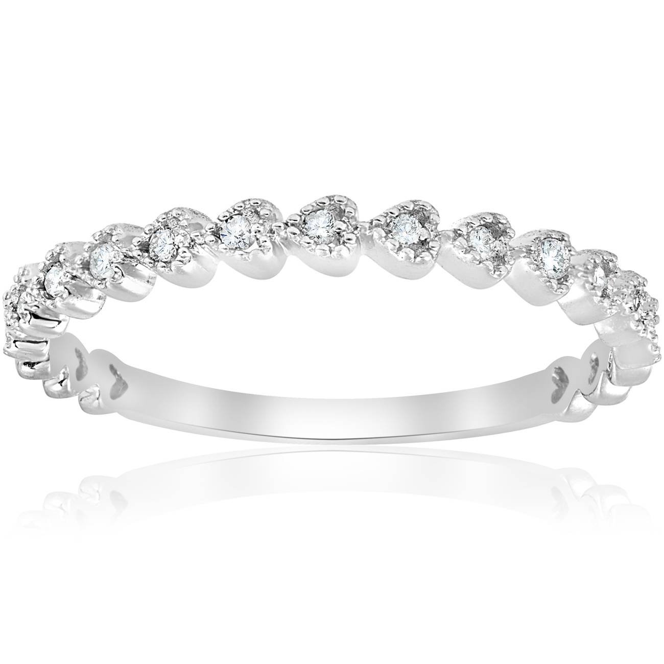 14K White Gold Stackable Diamond Wedding Ring for Women - Elegant Bridal Jewelry for Engagement, Anniversary & Everyday Wear