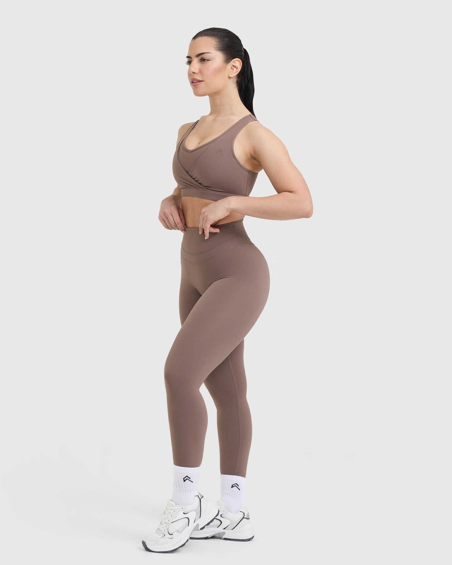 High Support Seamless Sports Bra for Women - Cool Brown | Yoga, Running, Gym & Workout Comfort