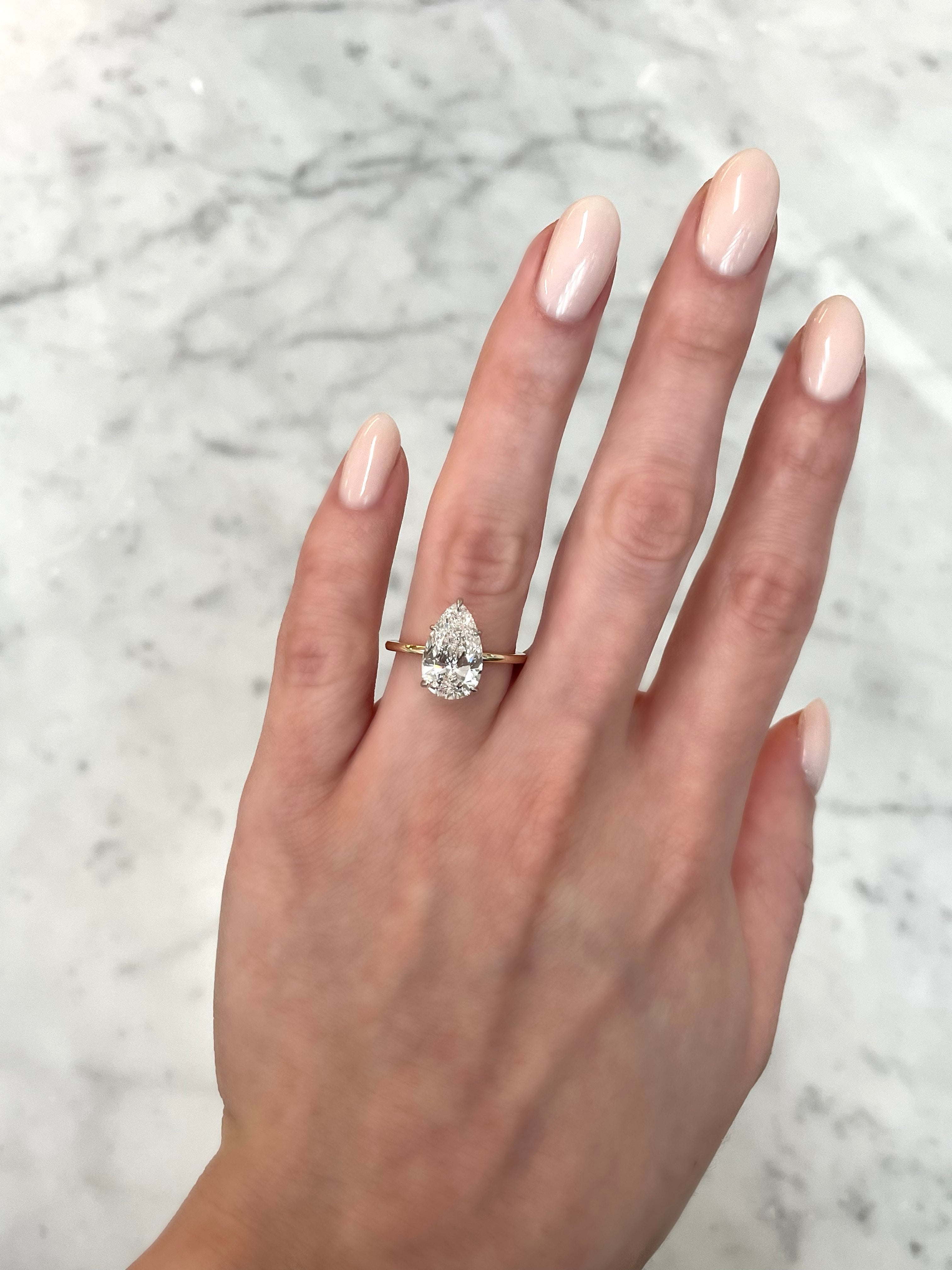 3.01 Carat Pear Cut Whisper Thin® Diamond Engagement Ring - Perfect for Proposals, Anniversaries & Special Occasions