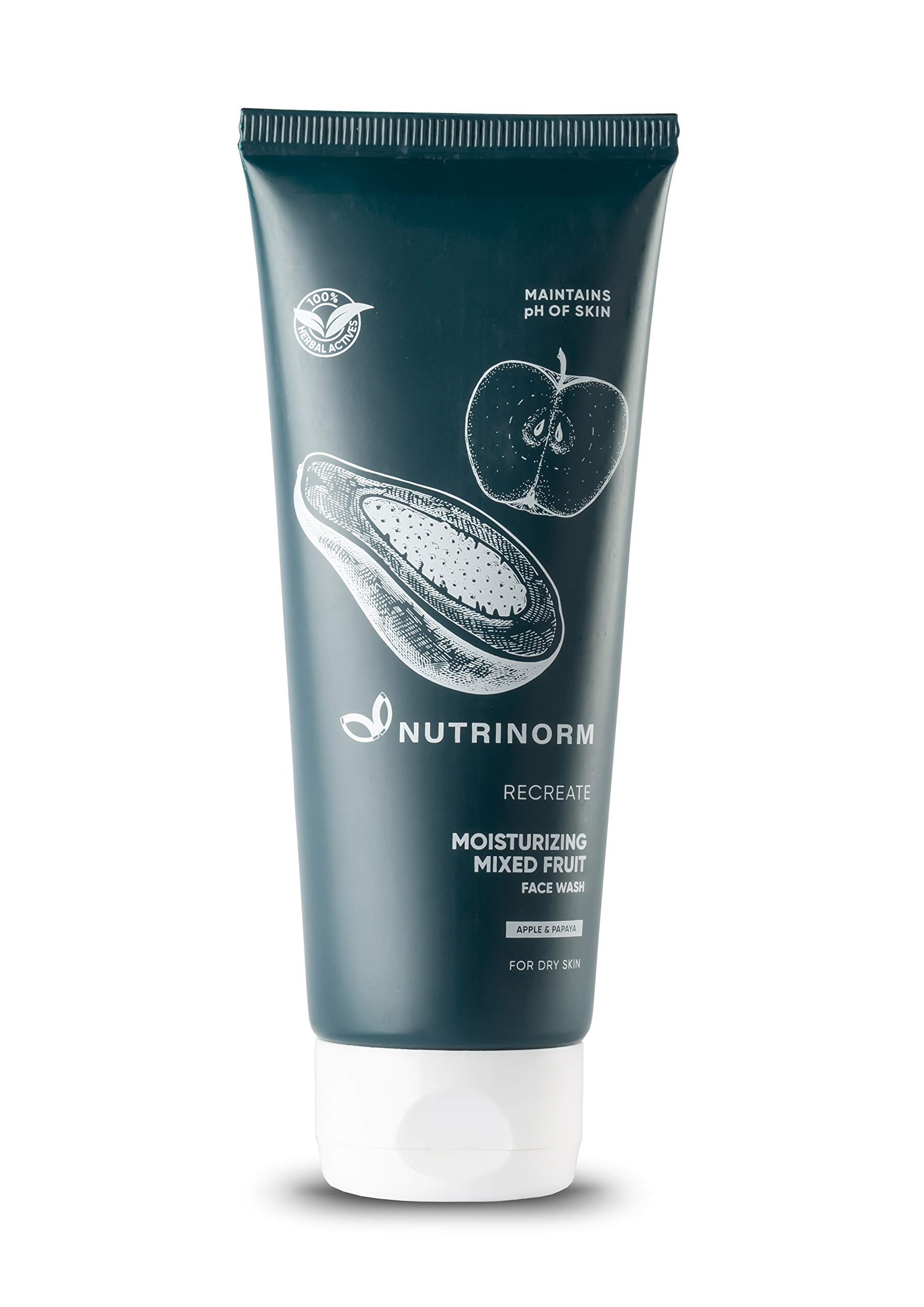 Nutrinorm Mixed Fruit Face Wash with AHA & BHA | Gentle Exfoliating Cleanser with Apple Seed Extract | Hydrating & Nourishing Formula for Dry Skin | 100ml | Perfect for Morning & Night Skincare Routine