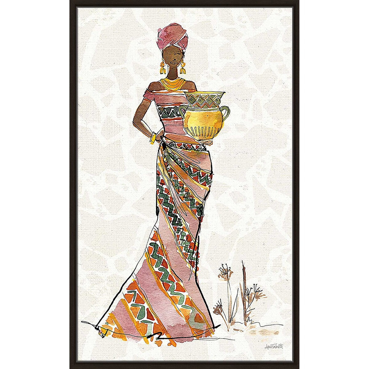 African Flair X Print on Floating Canvas - Vibrant Wall Art for Living Room, Bedroom & Office Decor | Handmade African Inspired Canvas Painting