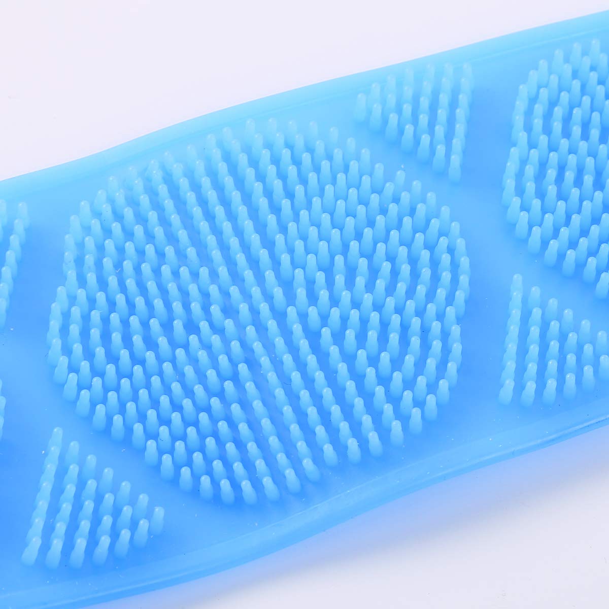 Premium Double-Sided Silicone Body Scrubber & Massage Brush - Exfoliating Shower Towel with Back Scrubber Belt for Men & Women (Sky Blue) - Perfect for Spa, Bath & Deep Cleansing Routine