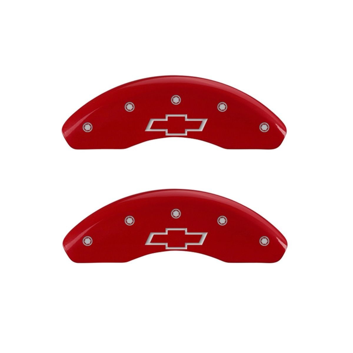 MGP Caliper Covers 14220SBOWRD - Red Bowtie Design Brake Caliper Covers Set of 4 (Front & Rear) for Enhanced Car Styling - Perfect for Sports Cars & Custom Vehicles