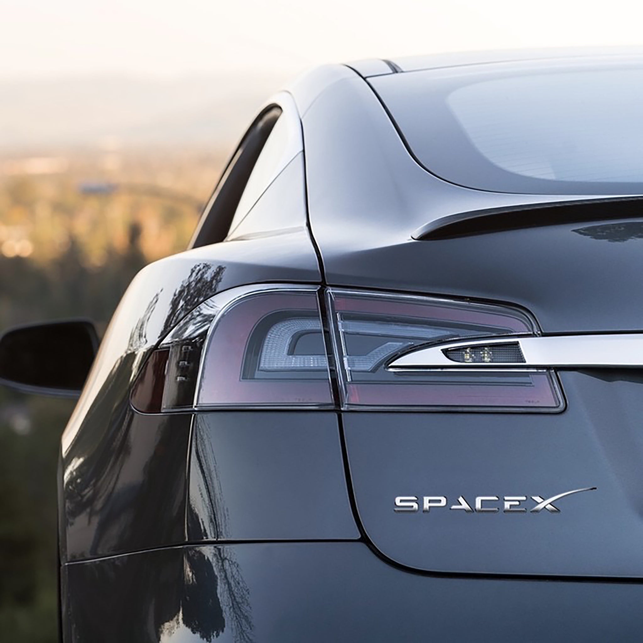 SpaceX Emblem Badge Decals for Tesla Model S 3 X Y - High Quality Vinyl Stickers for Car Exterior Decoration & Personalization (Set of 4) - Perfect for Tesla Enthusiasts & Space Fans