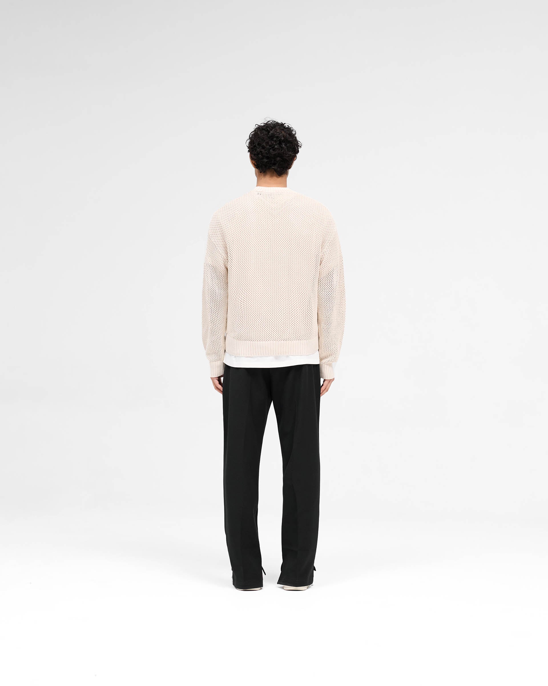 Open Gauge Knit Sweater Women's Casual Loose Fit Off White - Perfect for Fall Layering, Weekend Outfits and Cozy Home Wear