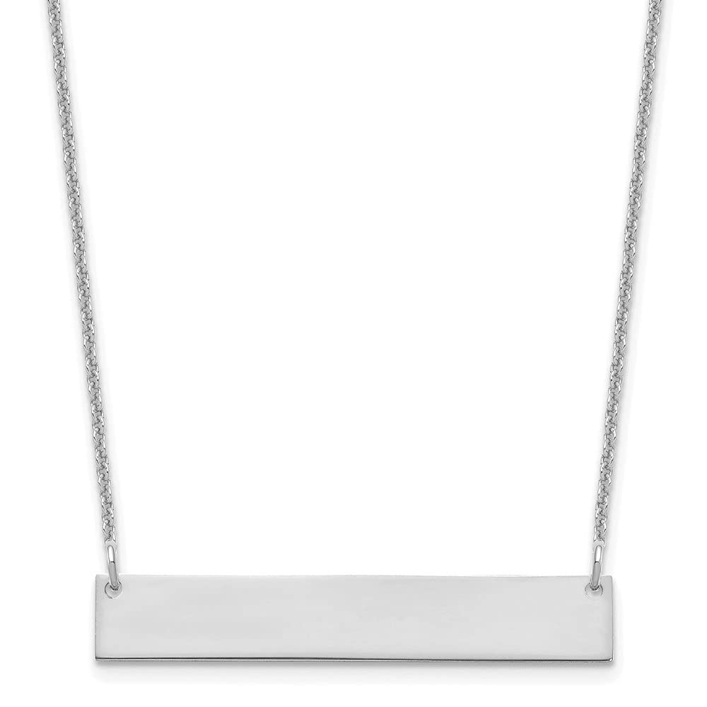 10K Gold Medium Polished Blank Bar Pendant Necklace for Women - Elegant Minimalist Jewelry for Everyday Wear, Gifts & Special Occasions