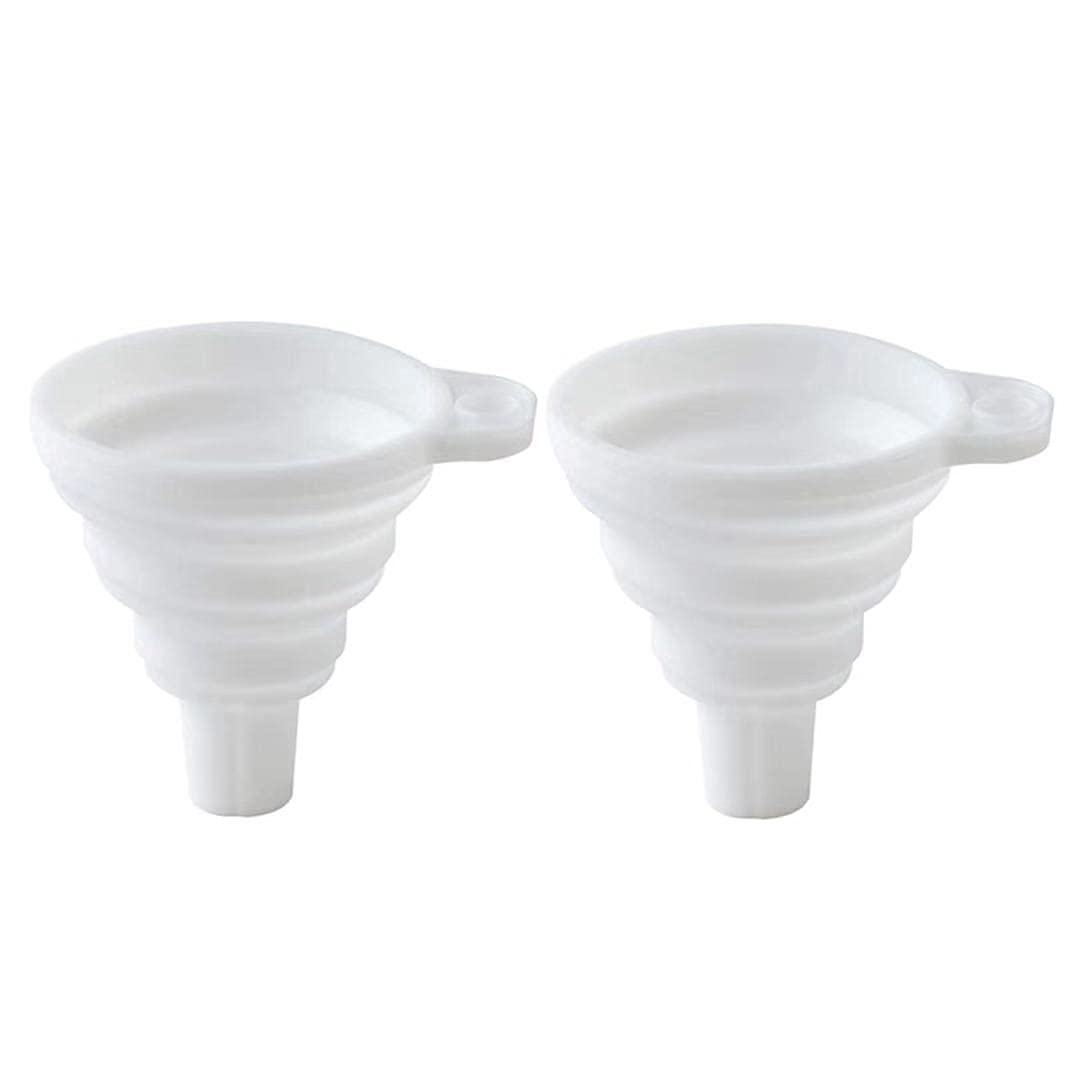 Misitifi Collapsible Silicone Funnel Set of 2 - Flexible Food Grade Kitchen Funnel for Liquid & Powder Transfer - Perfect for Cooking, Baking, Canning and DIY Projects
