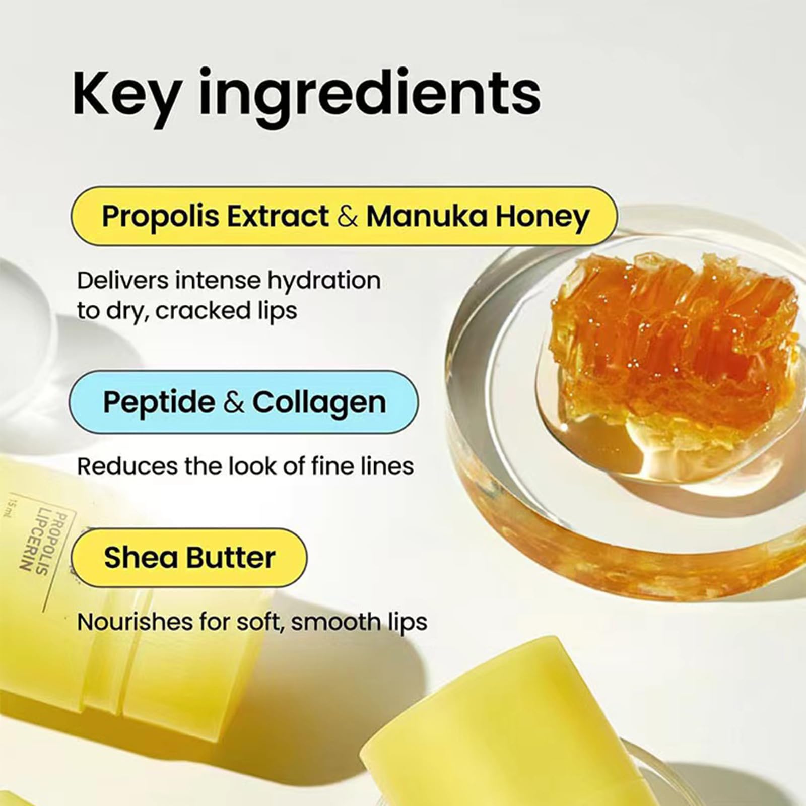 2PCS Honey Lip Butter - Beeswax & Vitamin E Lip Balm for Hydration & Repair | Korean Lip Care for Daily Moisture