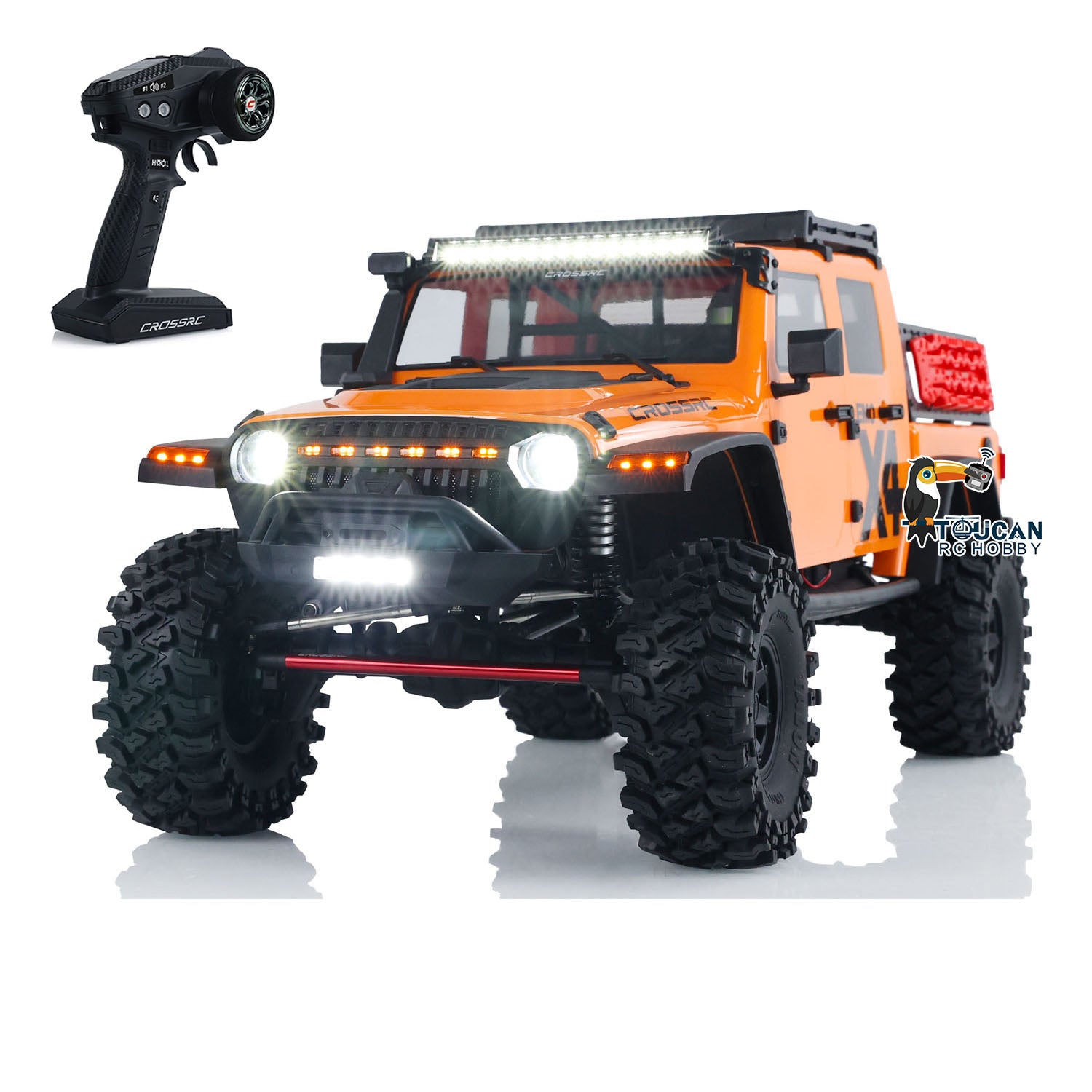 CrossRC EMO X4 1/8 Scale 4WD RC Crawler Truck - 436mm Wheelbase, Brushed Motor, Differential Lock, ESC - Off-Road Rock Crawling & Trail Adventures (US Stock)