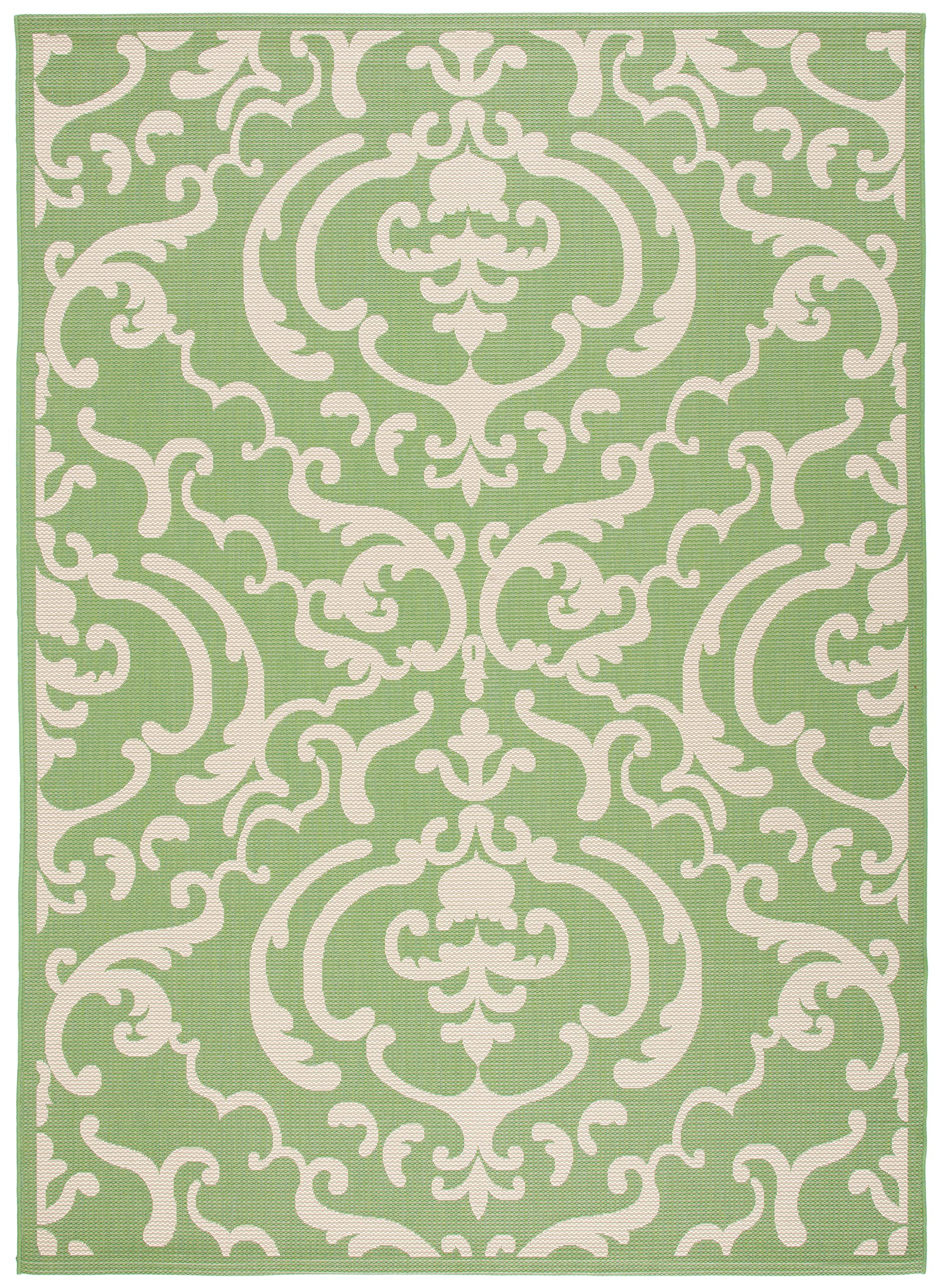 SAFAVIEH Courtyard Collection 9' x 12' Olive & Natural Indoor Outdoor Area Rug - Non-Shedding, Washable, Easy Care - Perfect for Patio, Backyard, Mudroom, Living Room & Bedroom (CY2663-1E06)
