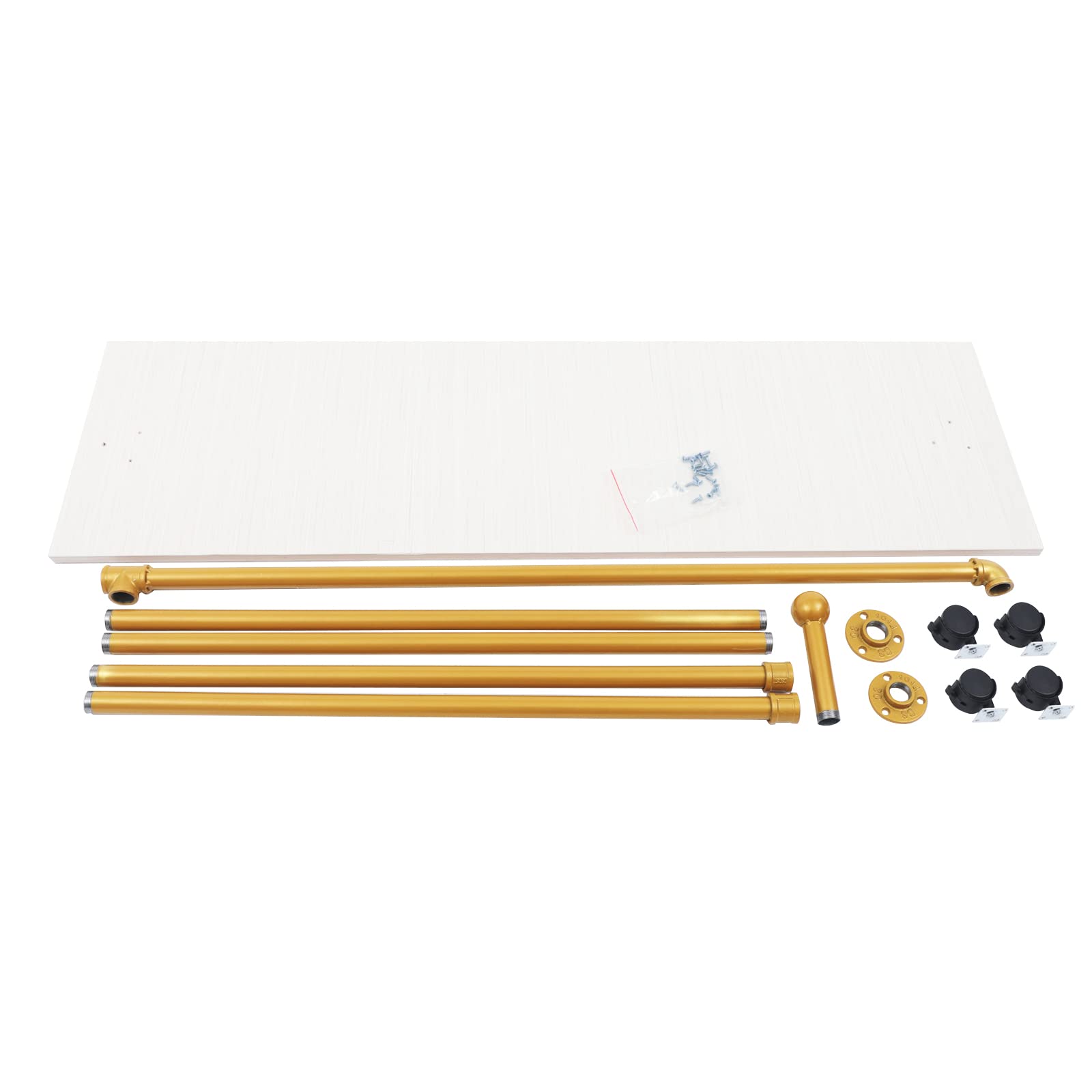 Heavy Duty Gold Garment Rack with Wood Board - Commercial Grade Iron Clothes Rack for Clothing Storage & Display - Freestanding Metal Wardrobe for Retail Stores, Boutiques, and Home Closet Organization