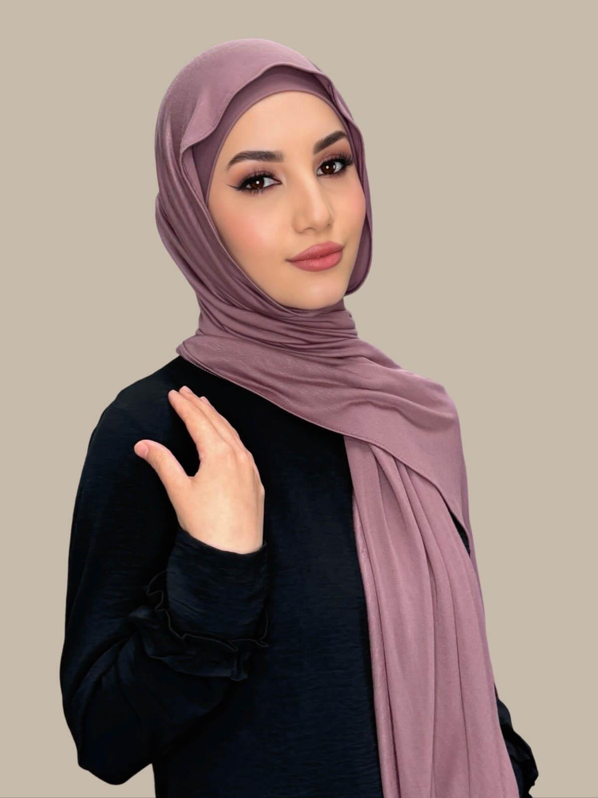 Premium Jersey Hijab Rose Taupe - Soft Stretch Muslim Headscarf for Women - Perfect for Daily Wear, Prayer & Modest Fashion