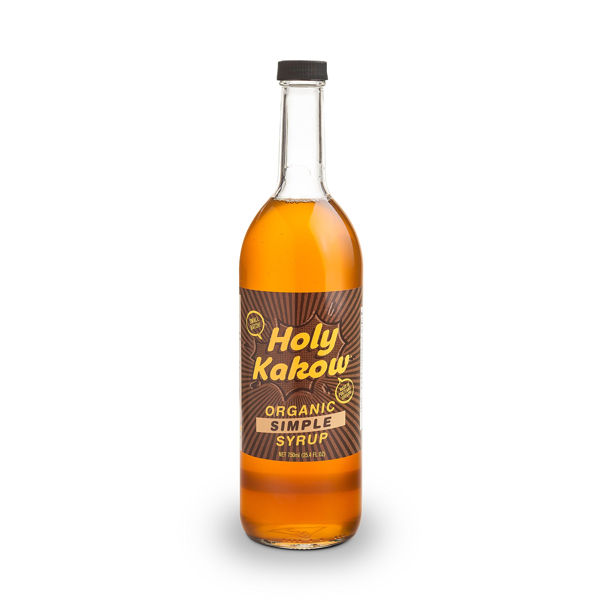 Holy Kakow Organic Cafe Simple Syrup - 750ml | All-Natural Coffee Syrup for Lattes, Cocktails & Shakes | Vegan, Gluten-Free Sweetener with Real Food Ingredients | Perfect for Home Baristas & Mixologists