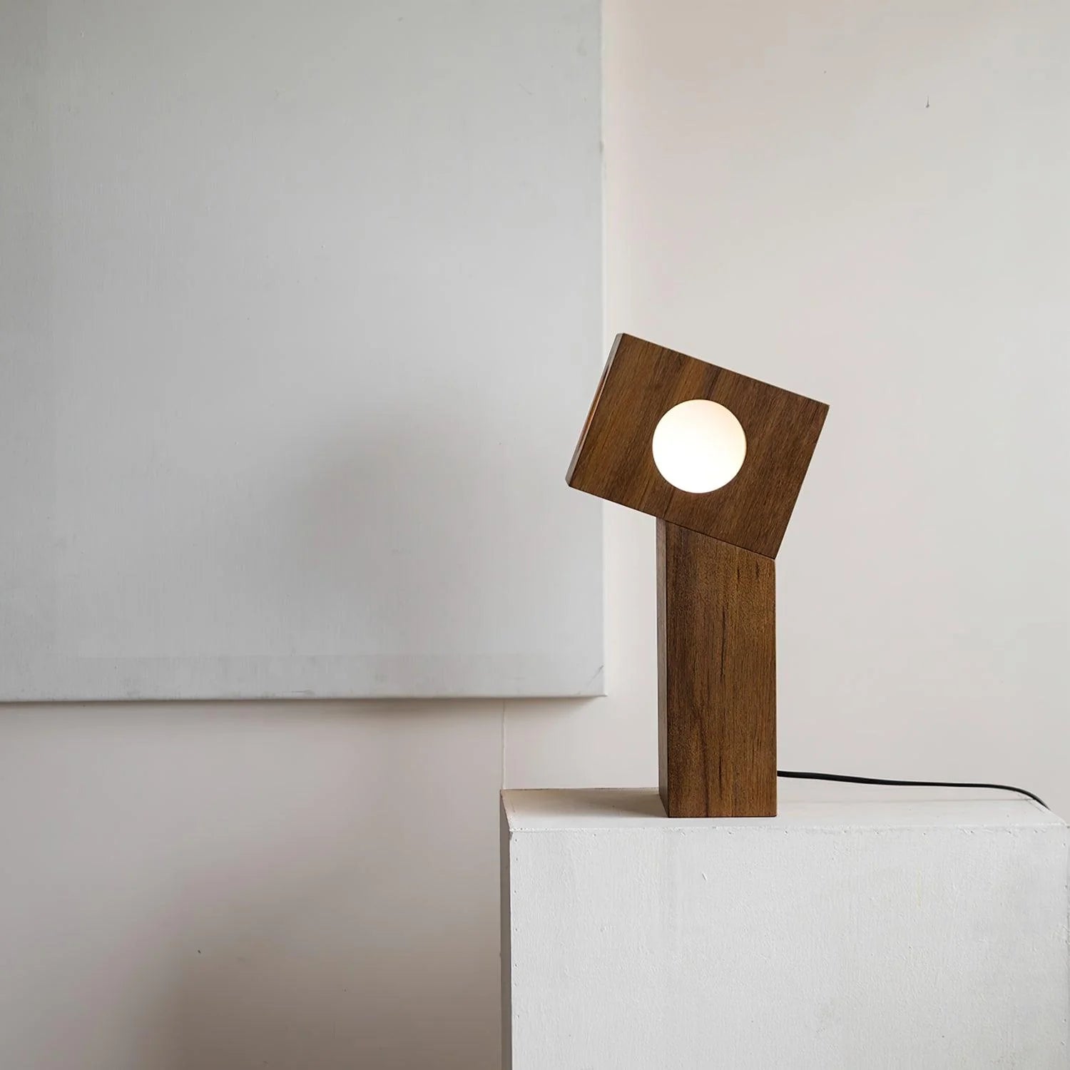Modern Wooden Table Lamp - Handcrafted Timber Desk Light for Bedroom, Living Room & Office - Warm Ambient Lighting for Reading & Relaxation