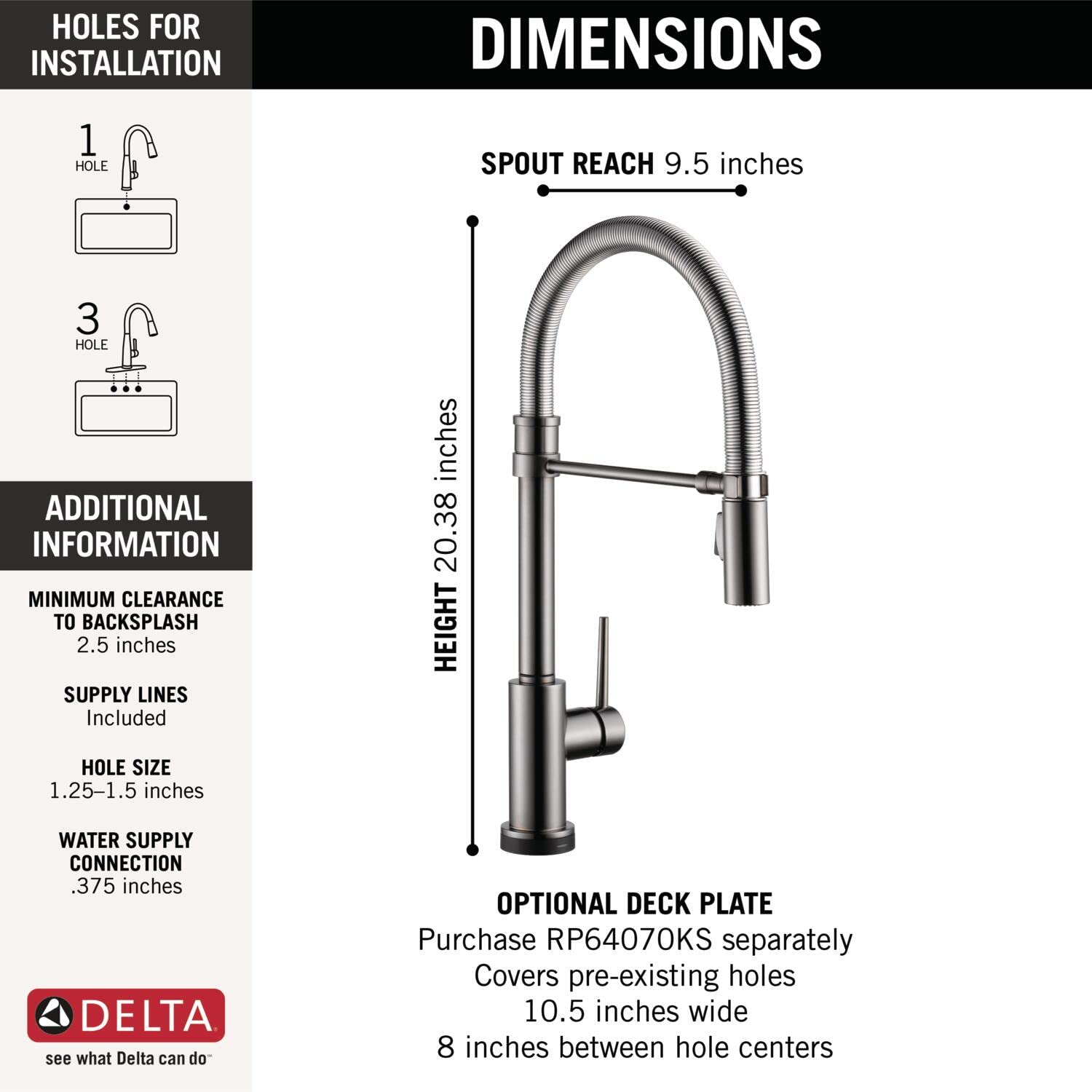 Delta Faucet Trinsic Pro VoiceIQ Smart Kitchen Sink Faucet - Black Stainless, Single-Handle Pull-Down Sprayer with Alexa & Google Assistant Voice Control | Perfect for Modern Smart Homes & Hands-Free Cooking