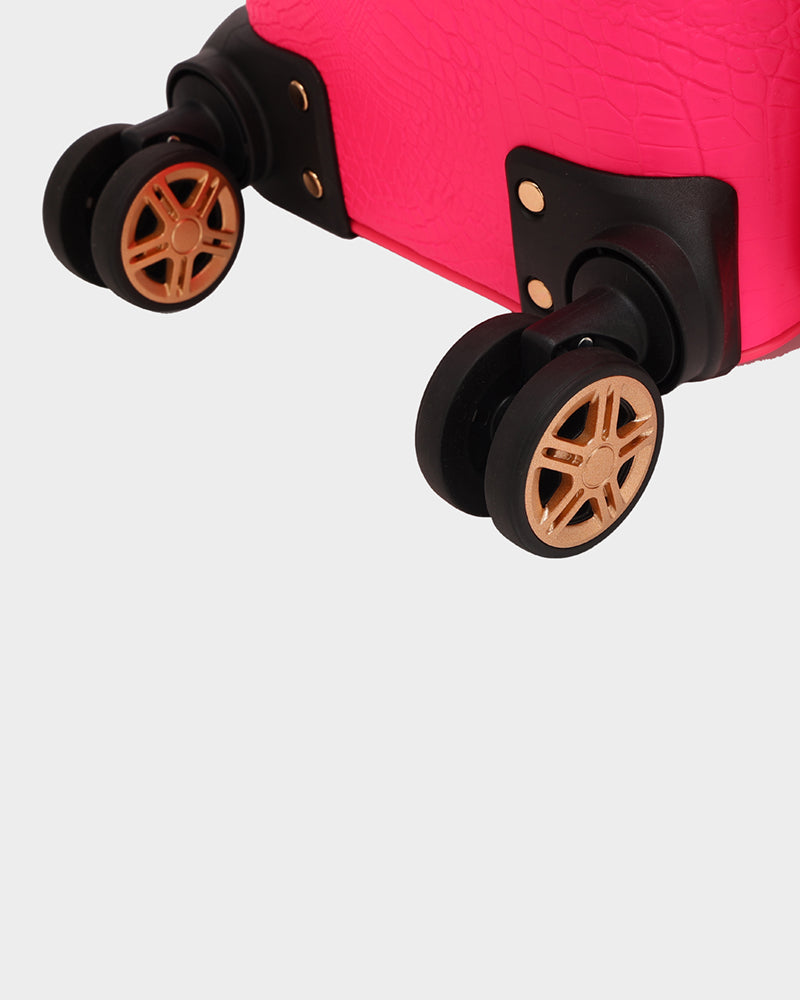 Apollo 2-Piece Suitcase Set in Vibrant Neon Pink - Perfect for Travel, Vacations & Business Trips