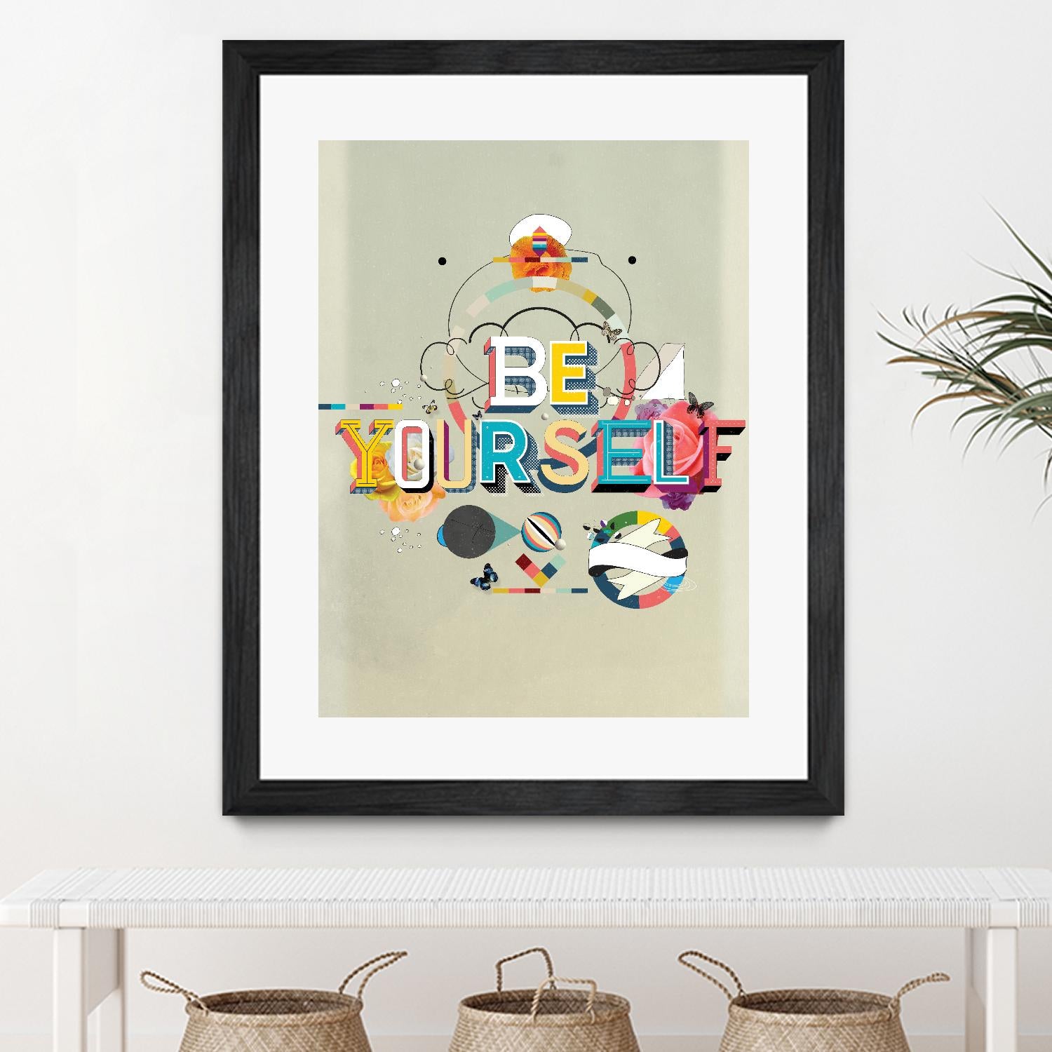 Be Yourself - Inspirational Motivational Quote Wall Art for Home & Office Decor - Perfect for Living Room, Bedroom, or Workspace