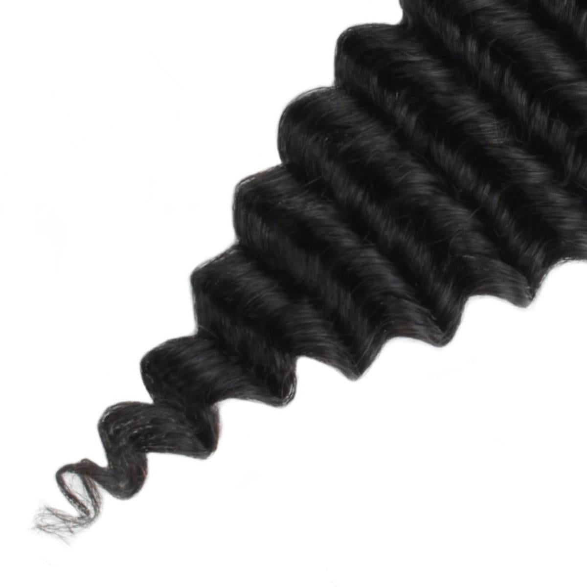 5x5 Deep Wave HD Lace Human Hair Closure - Natural Black Brazilian Virgin Hair for Sew-In Weave & Protective Styles | Perfect for Daily Wear, Parties & Special Occasions