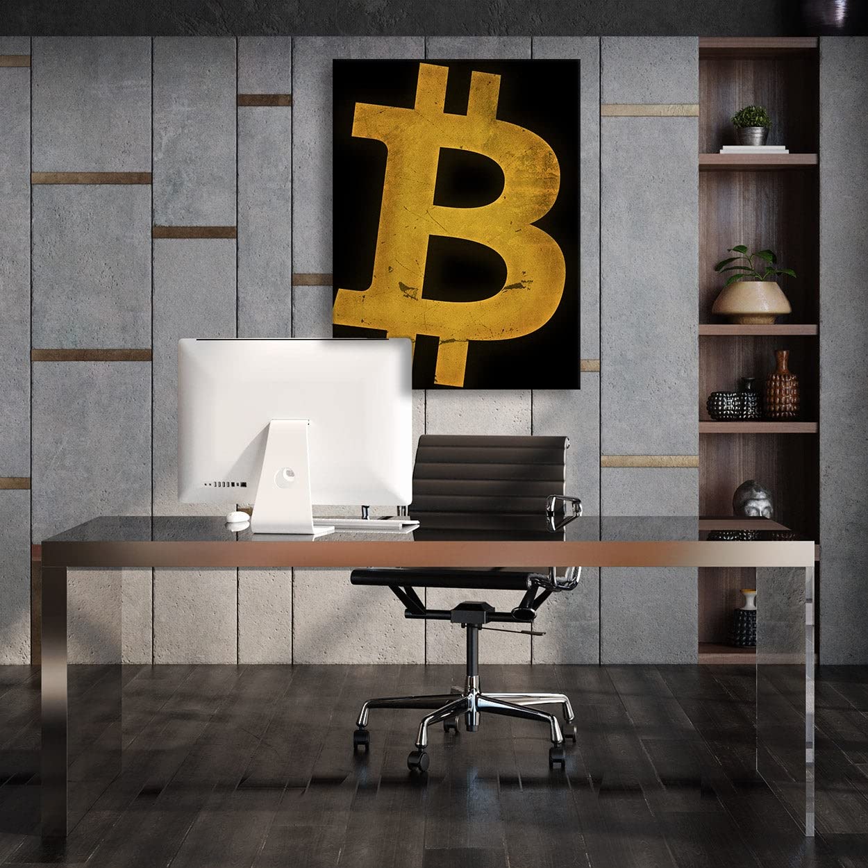 Crypto Canvas Wall Art - Bitcoin & Ethereum Digital Currency Themed Decor for Home & Office | Perfect for Living Room, Bedroom & Workspace