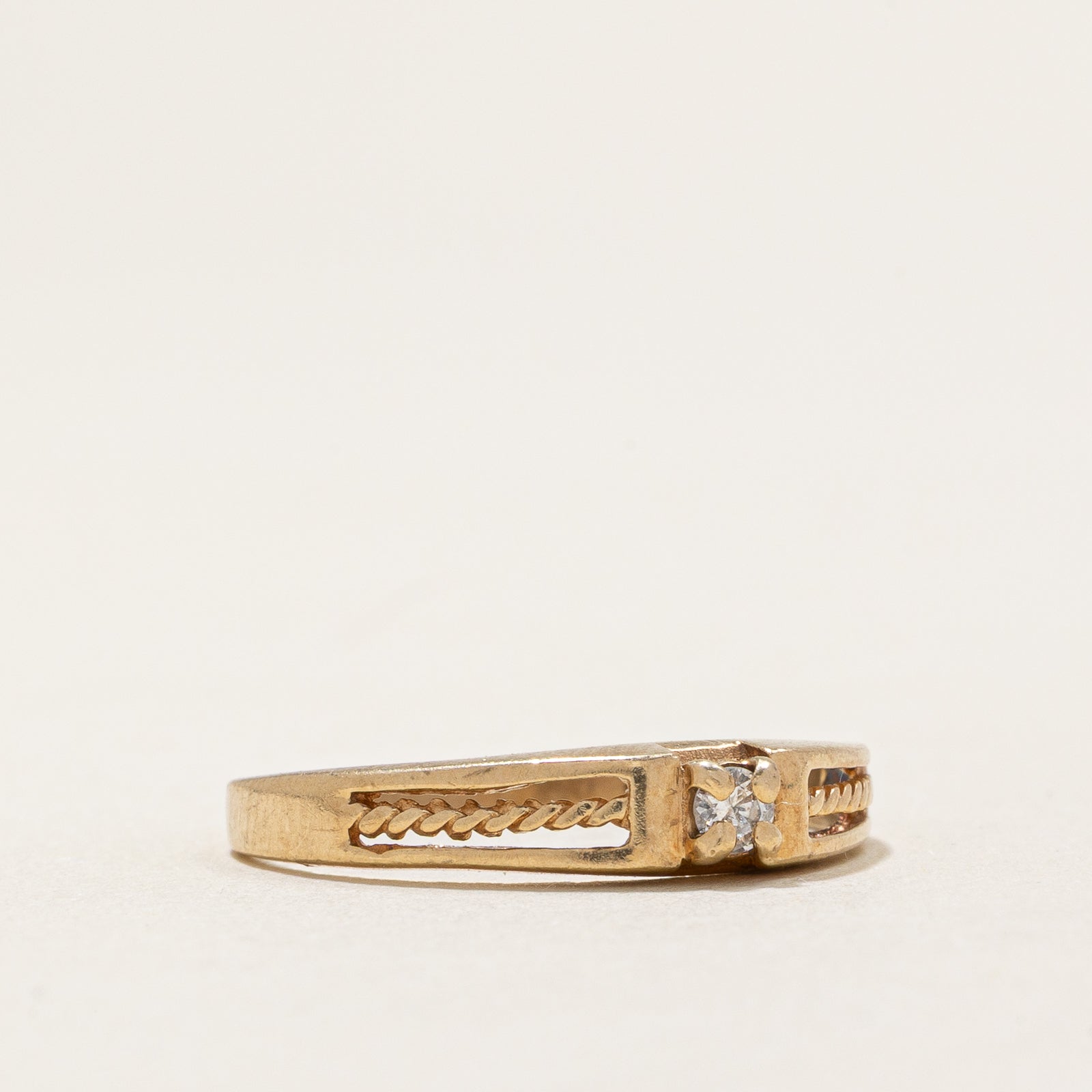 0.047ct Single Stone Diamond Band Ring - Size 6.25 | Elegant & Minimalist Wedding Band for Women | Perfect for Engagement, Anniversary & Everyday Wear