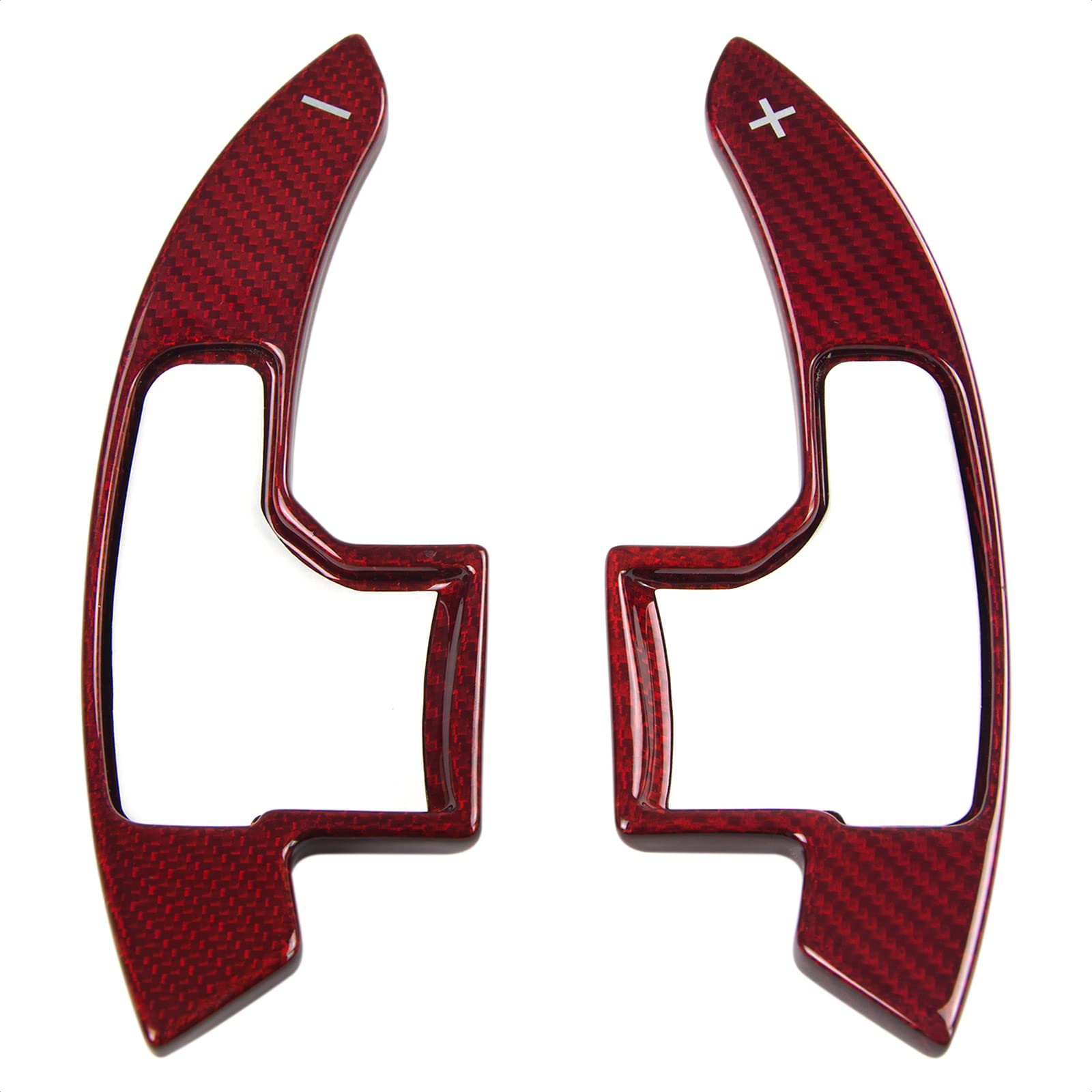Real Carbon Fiber Steering Wheel Shift Paddle Extender for Ford Mustang 2015-2021 | Red Carbon Fiber Shifter Trim Cover | Upgrade Your Mustang GT, EcoBoost or Shelby GT350/GT500 | Perfect for Racing, Track Days & Performance Driving