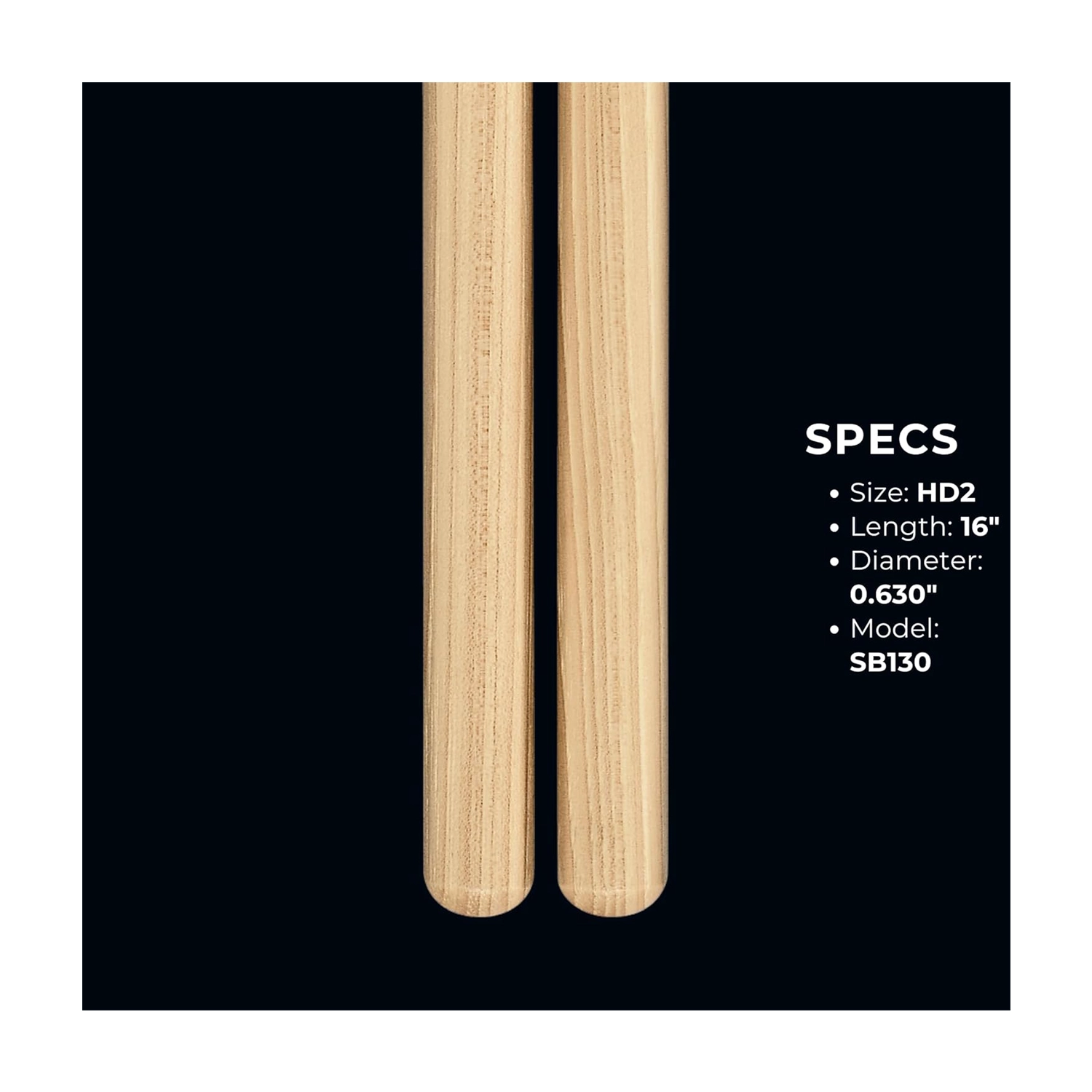 Premium American Hickory Drumsticks - Concert HD2 SB130 for Professional Drummers & Live Performances | Perfect for Rock, Jazz & Studio Recording