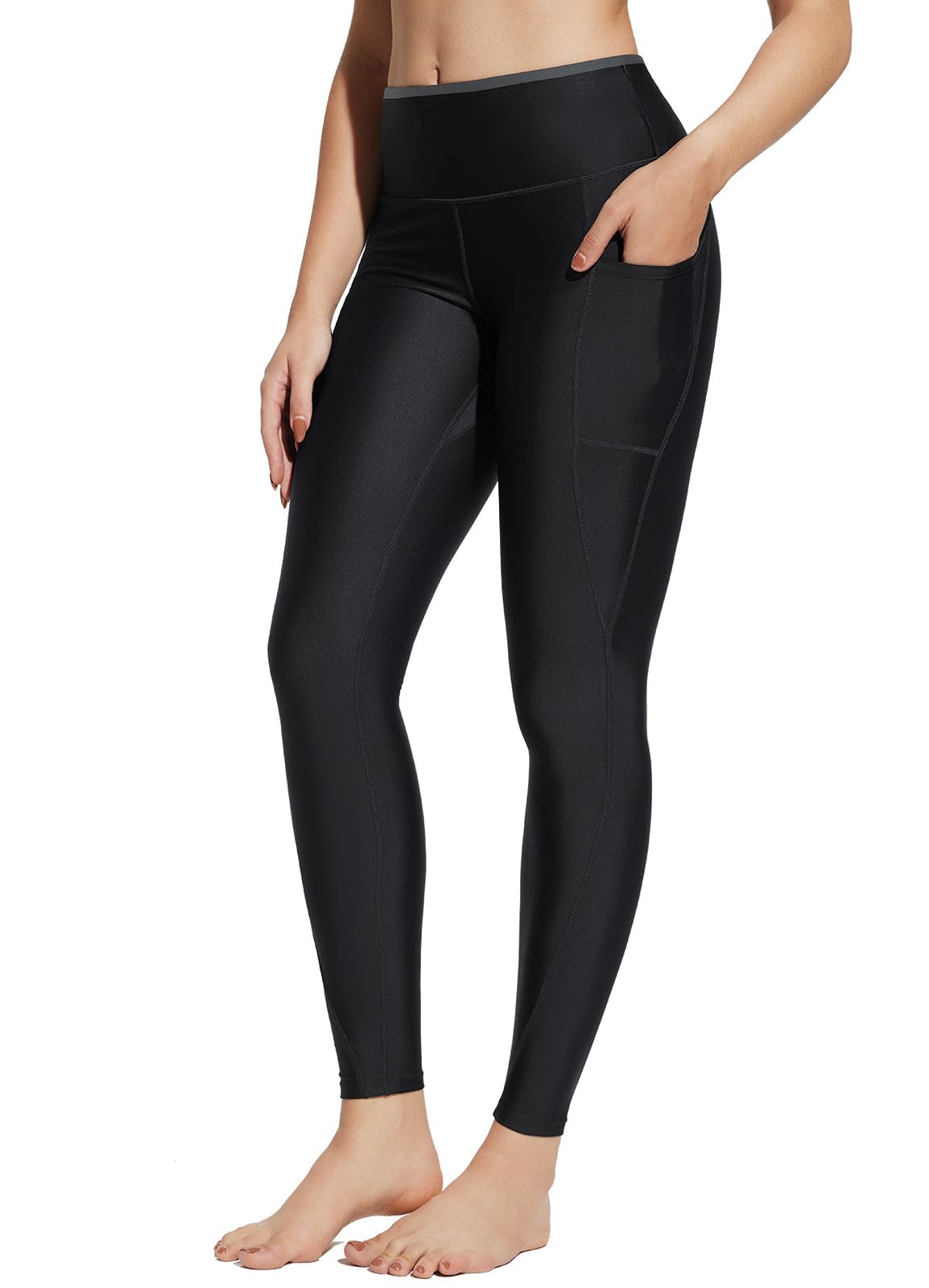 BALEAF Women's High Waist Swim Pants UPF50+ with Pockets - Beach & Pool Wear