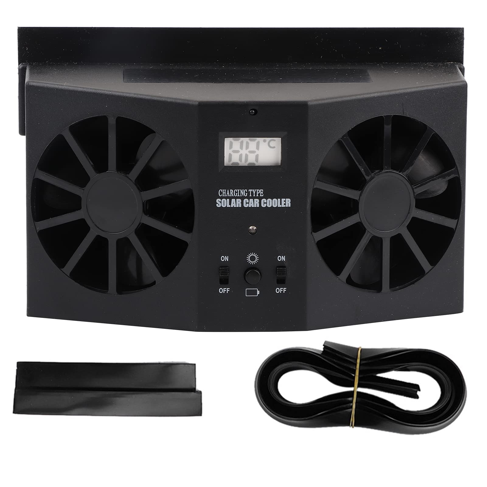 **Solar Powered Car Vent Fan - Portable Mini Solar Fan for Auto Air Ventilation & Cooling - Perfect for Car Decoration & Summer Road Trips**