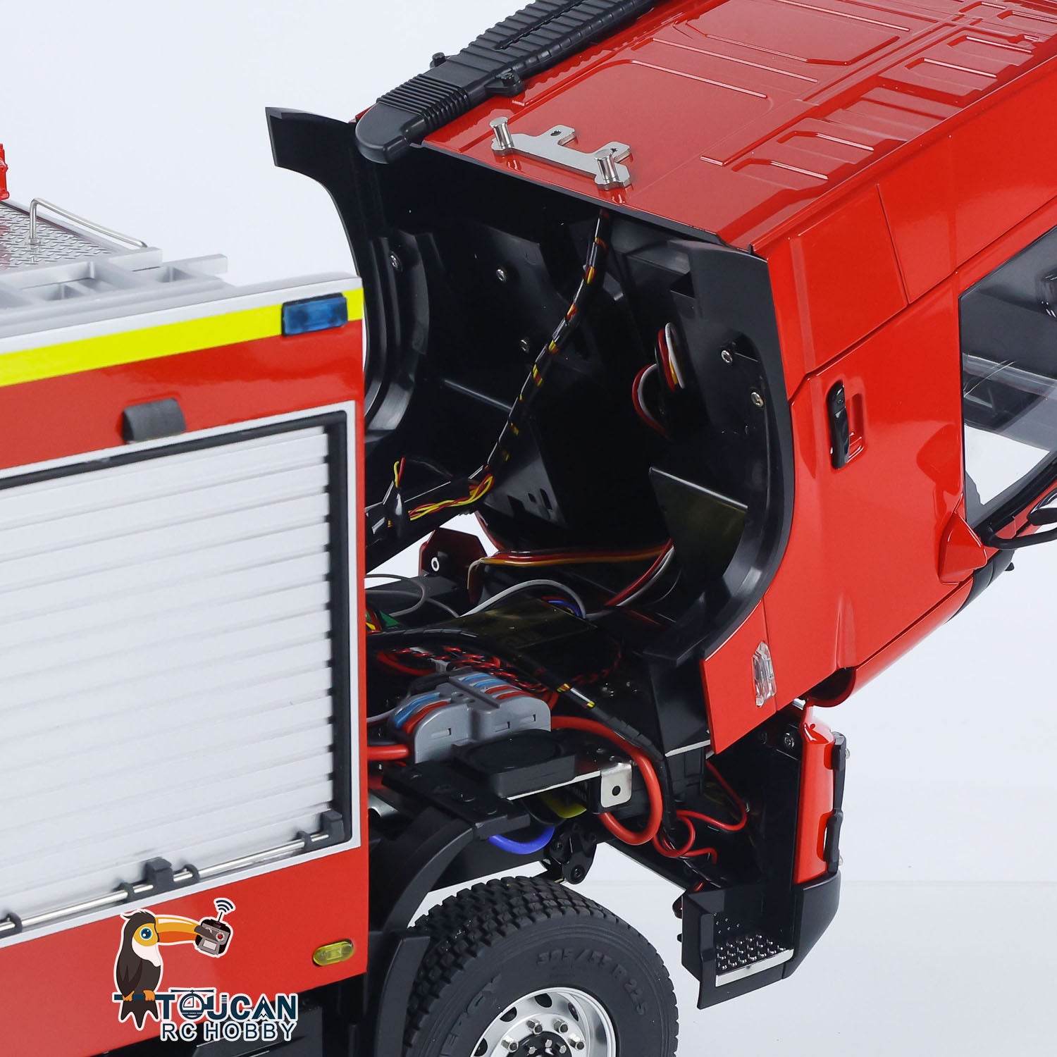 1/14 Scale RTR Electric RC Car 4X4 Off-Road with Metal Axles, 2-Speed Gearbox, Fire Fighting Vehicle, Flysky i6S Radio, LED Lights & Sound Effects - Perfect for Indoor/Outdoor Racing, Off-Road Adventures, and Firefighter Role Play