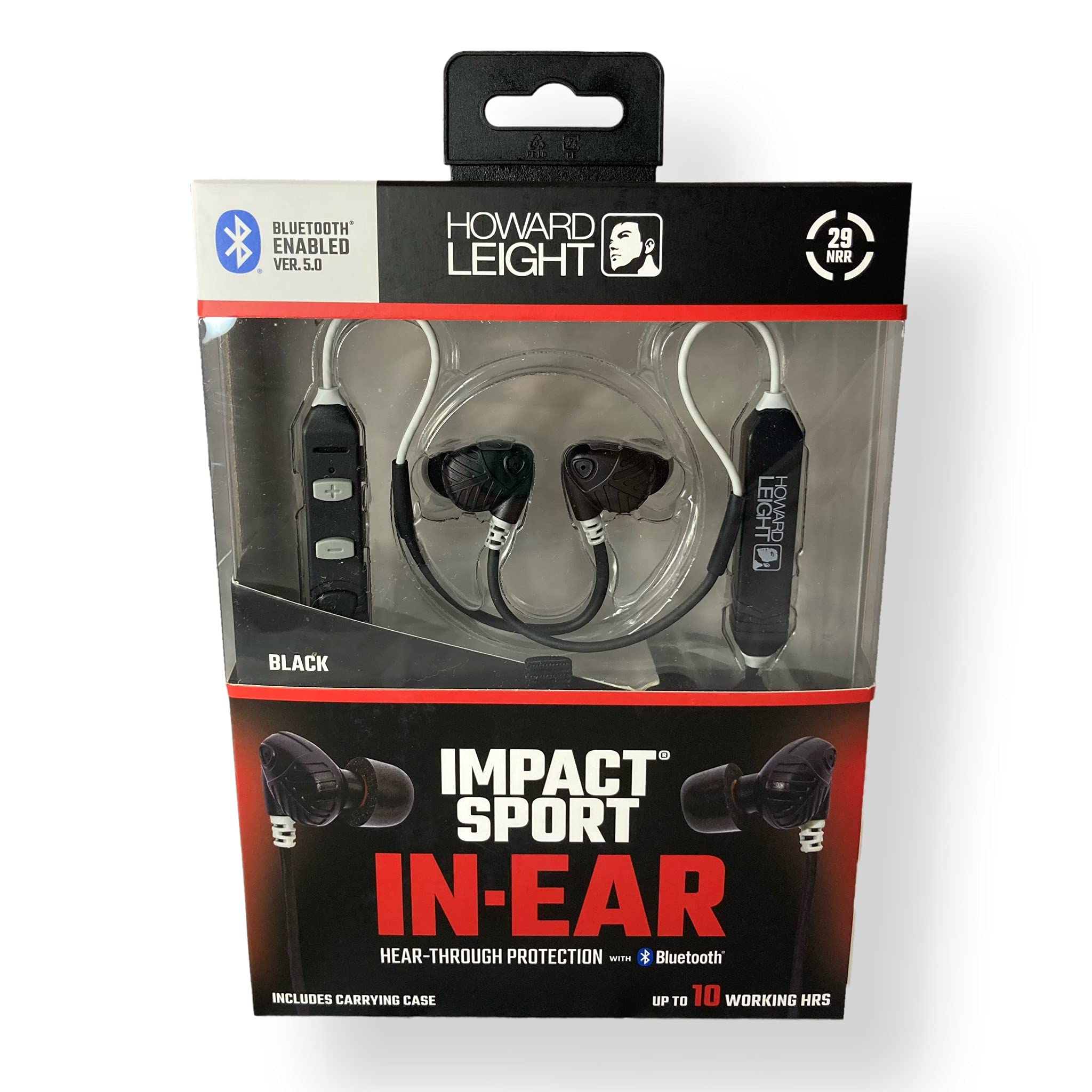 Howard Leight Impact Sport Bluetooth 5.0 Electronic Shooting Earbuds - Noise Reduction, Clear Audio, Rechargeable (Black, R-02701) - Perfect for Hunting, Range Shooting & Outdoor Sports
