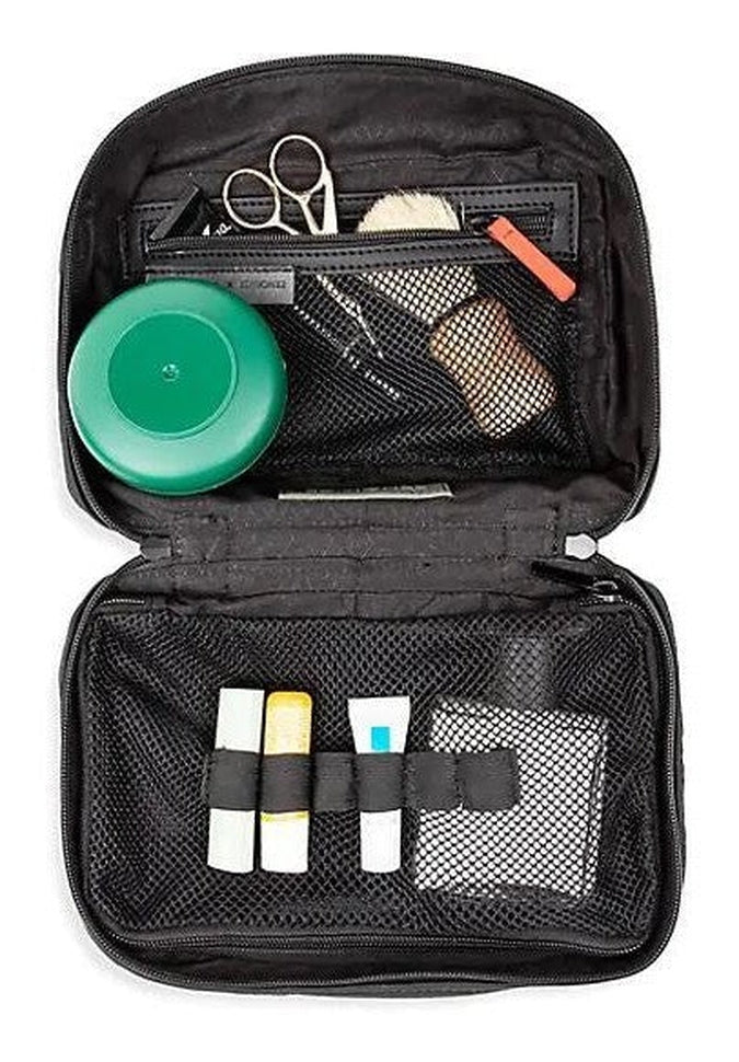 Bugatti x Edition 22 Premium Leather Toiletry Bag for Men - Travel Cosmetic Organizer with Multiple Pockets - Perfect for Business Trips, Gym, and Weekend Getaways