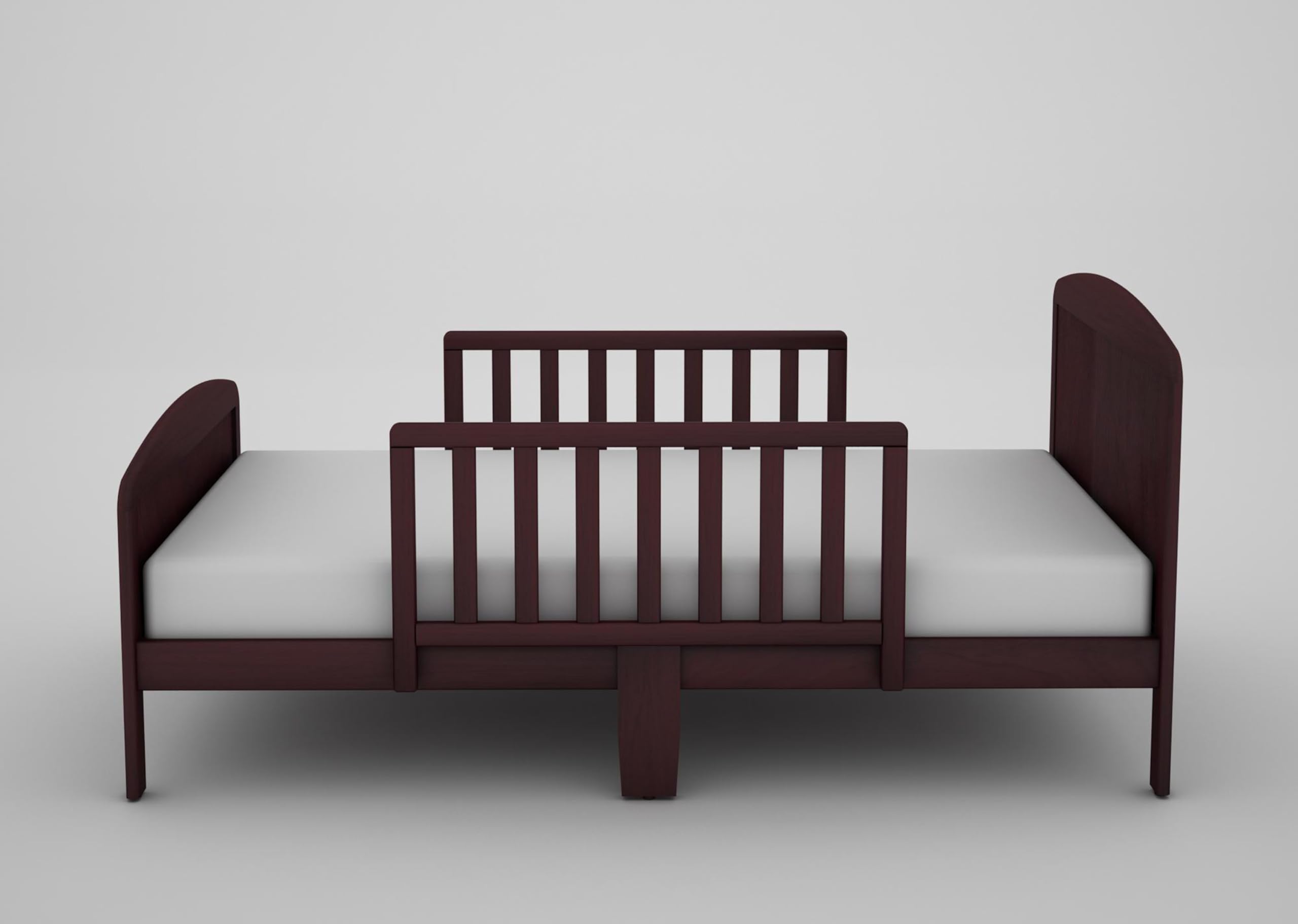 Harrisburg Solid Wood Toddler Bed with Side Rails & 2 Safety Guards - Modern Low Profile Transitional Bed for Kids - Fits Crib Mattress - Espresso Finish - Perfect for Nursery, Daycare or First Big Kid Bedroom