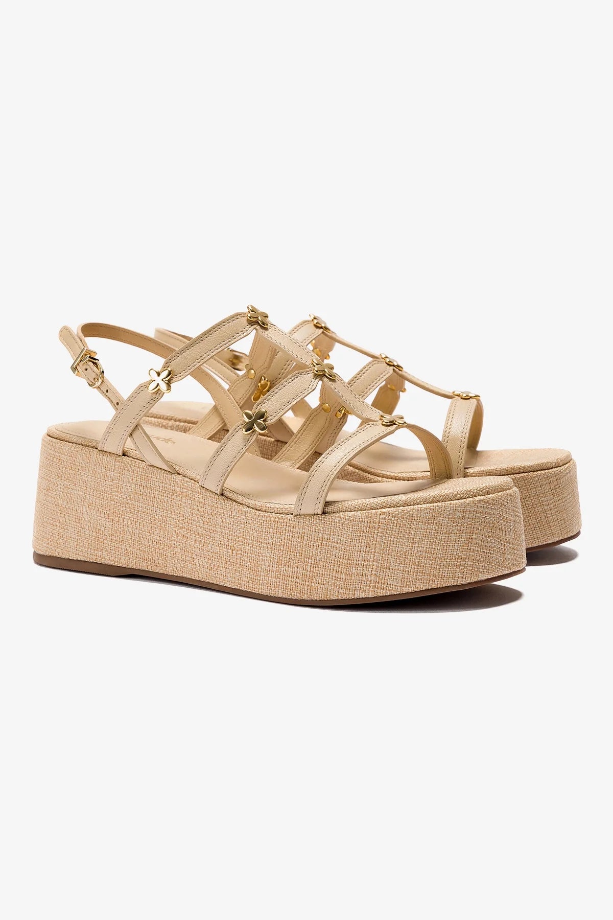 Harmony Platform Sandals for Women - Beige Raffia Summer Shoes | Comfortable & Stylish for Beach, Vacation, and Casual Outings
